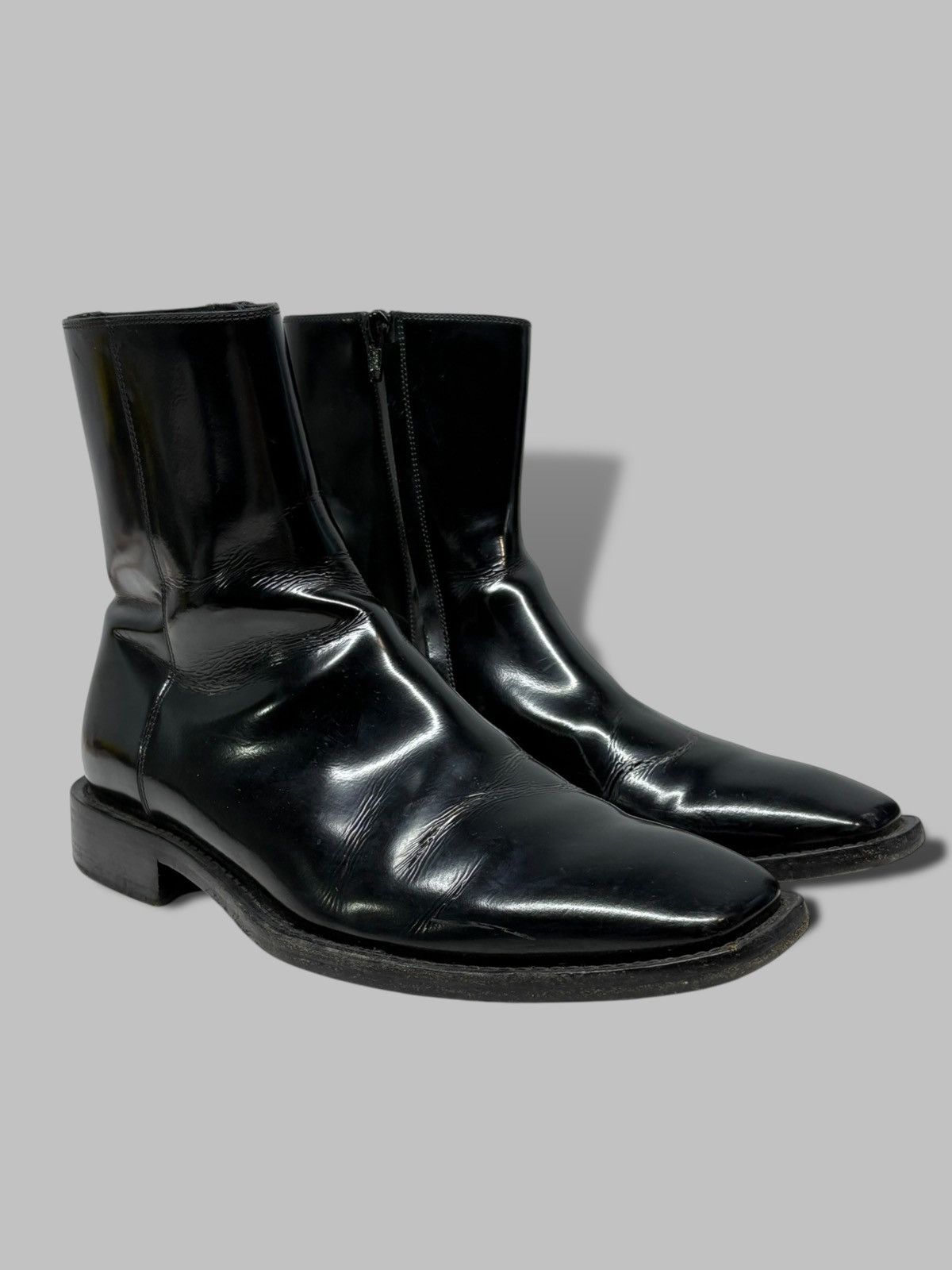 Balenciaga Patent Leather Square Toe Balenciaga Boots Size US 7 / EU 40 - 1 Thumbnail