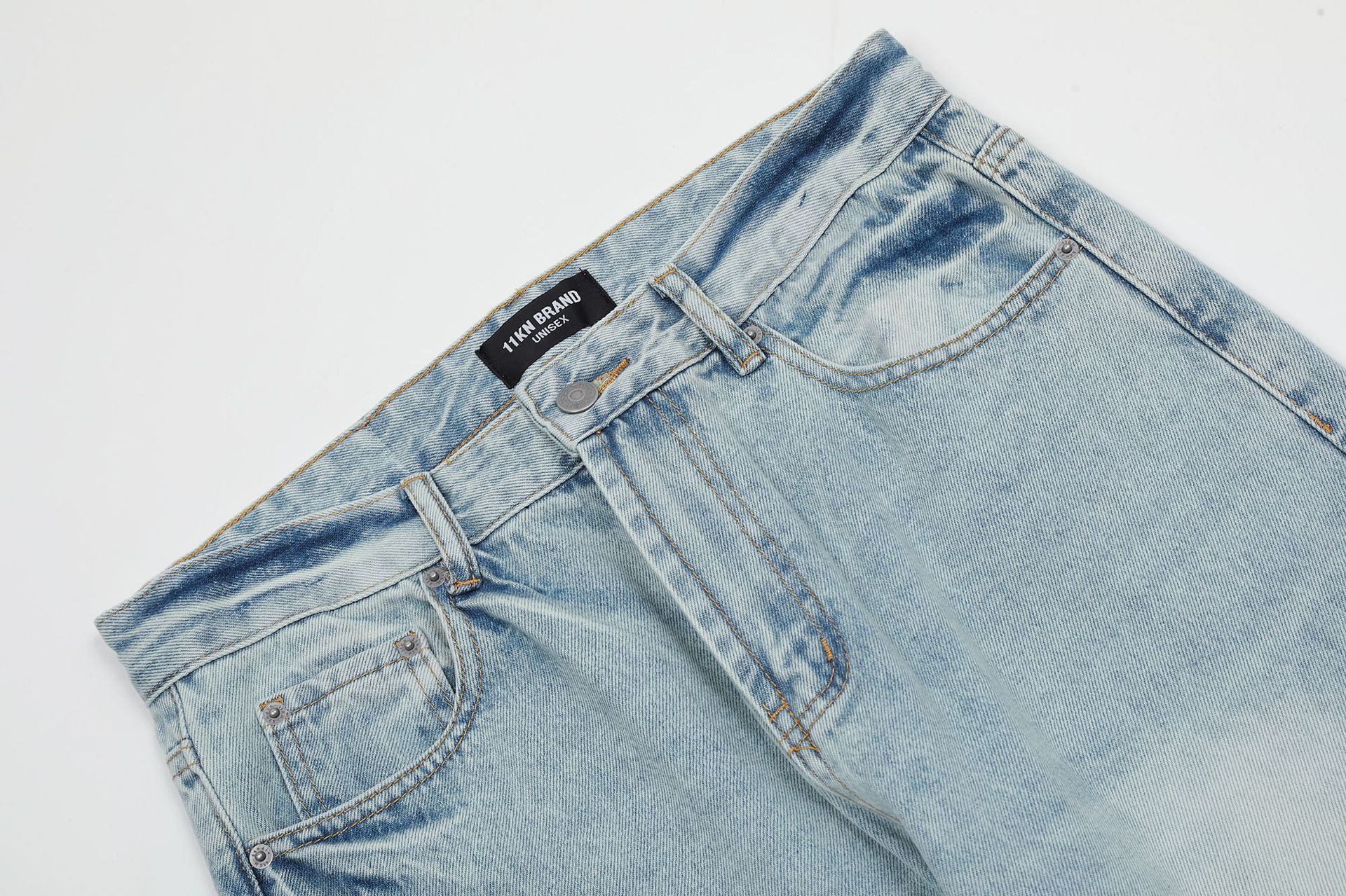 Japanese Brand × Jean American washed distressed light-color loose wide-leg jeans Size US 32 / EU 48 - 3 Thumbnail