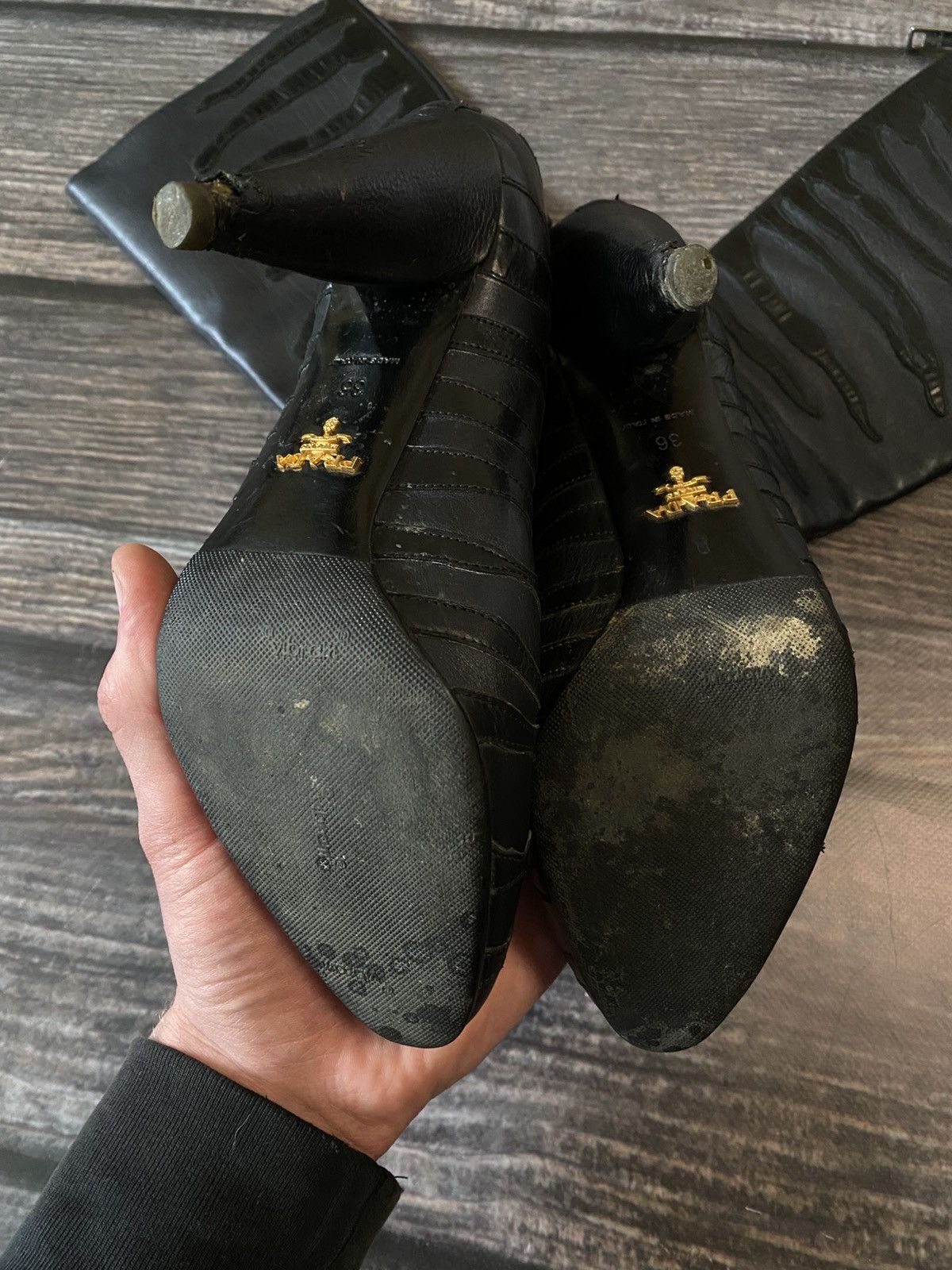 Prada Prada Gothic Avant Garde Leather Heels Size US 6 / IT 36 - 7 Thumbnail