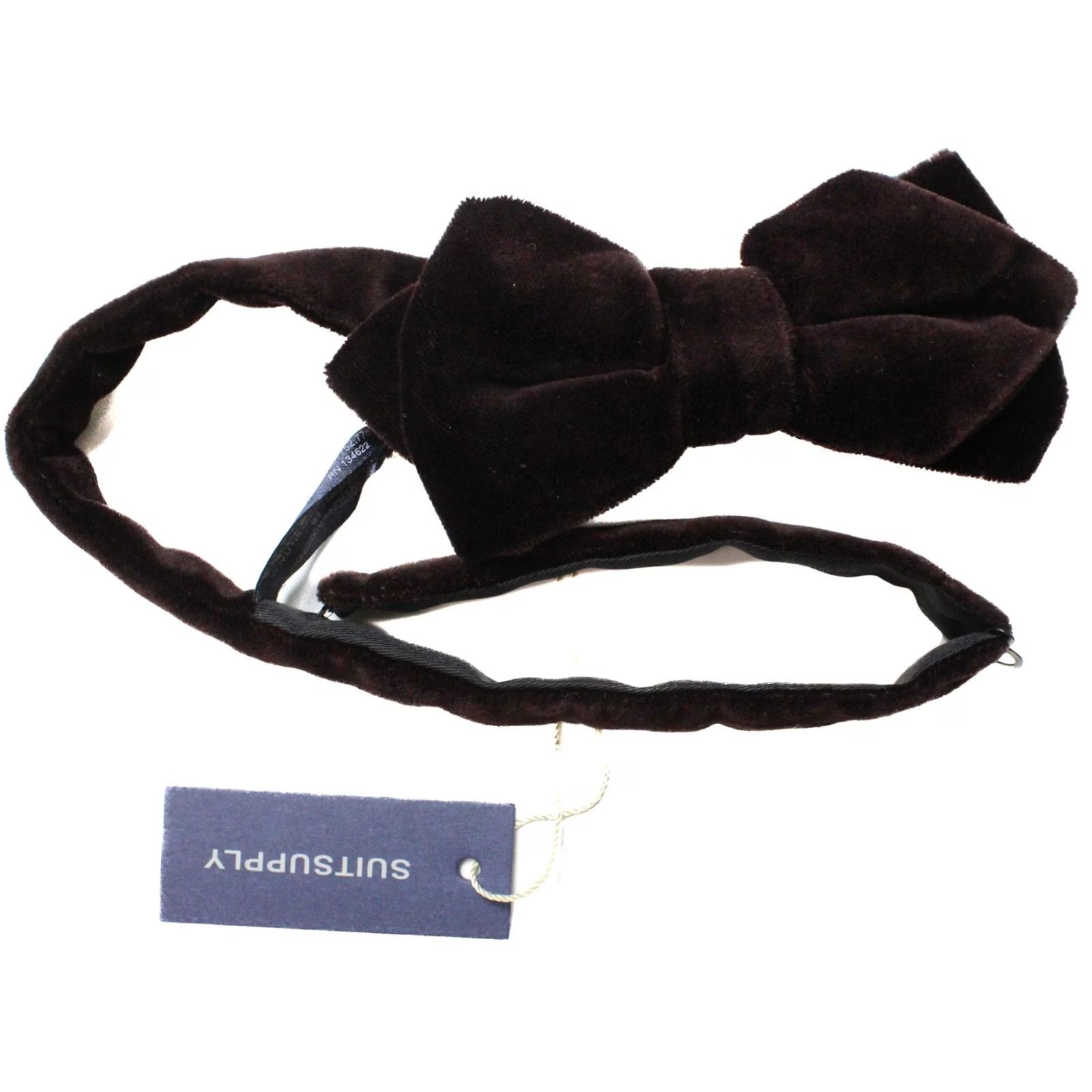 Suitsupply Suitsupply Velvet Brown Bow Tie Men's ONE SIZE Adjustable Tied Classic Size ONE SIZE - 2 Thumbnail