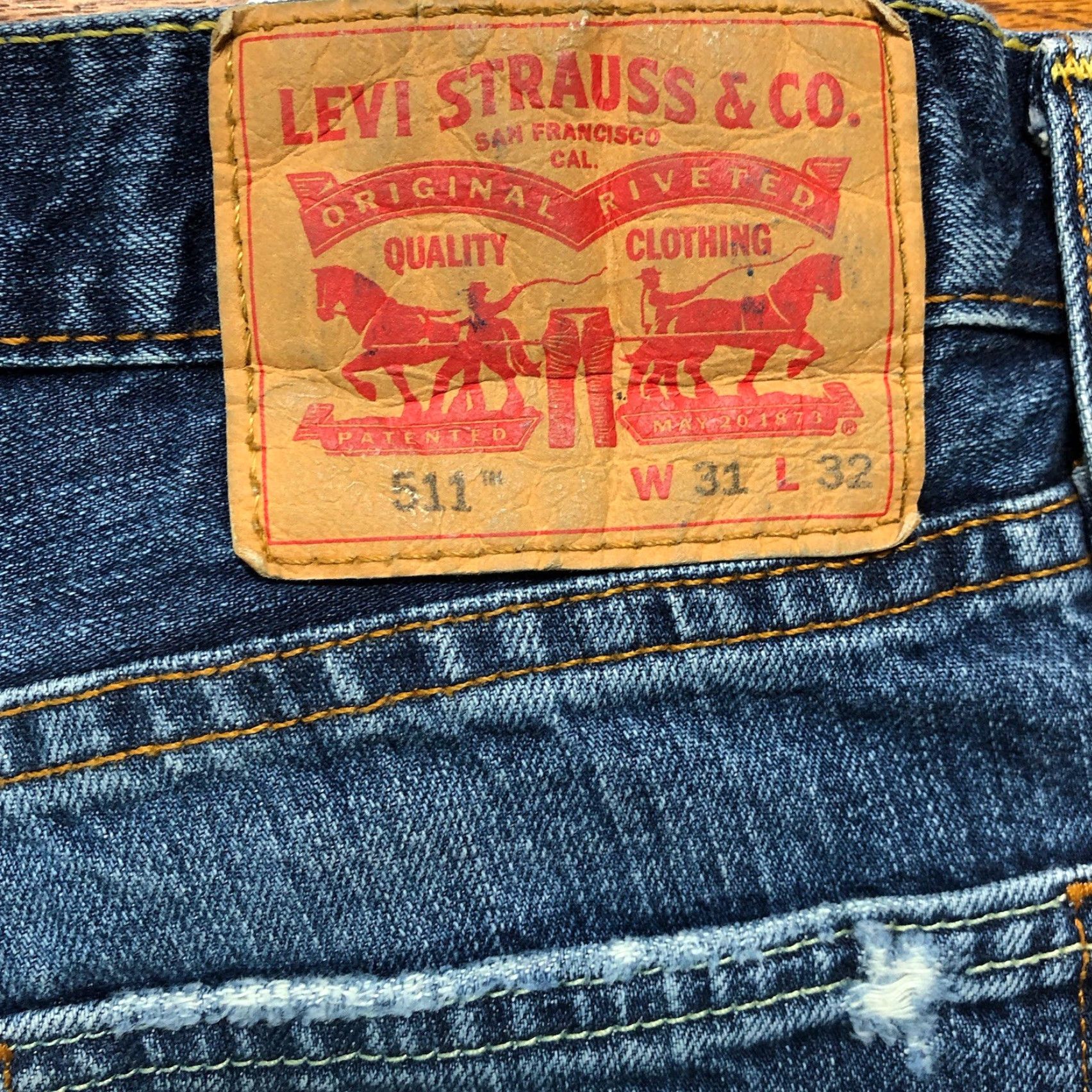 Levi's Levi's 511 Denim Jeans Slim Straight Distressed Mens 31x32 Blue Jeans Slim Straight Distressed Mens 31x32 Blue Levi's 511 Size US 31 - 6 Thumbnail