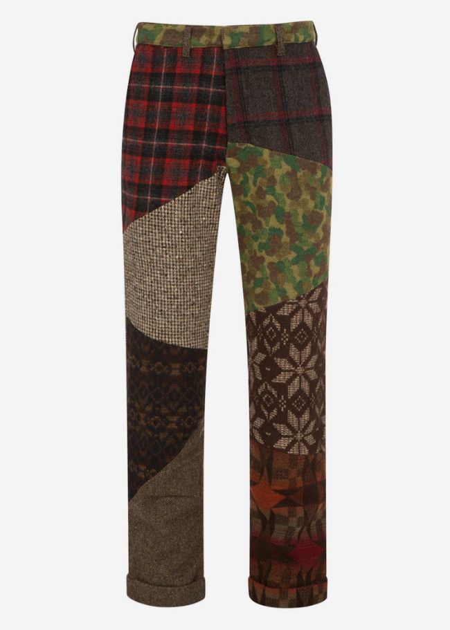 Monitaly Monitaly ANGLED PATCHWORK WOOL PANT Size US 32 / EU 48 - 1 Thumbnail