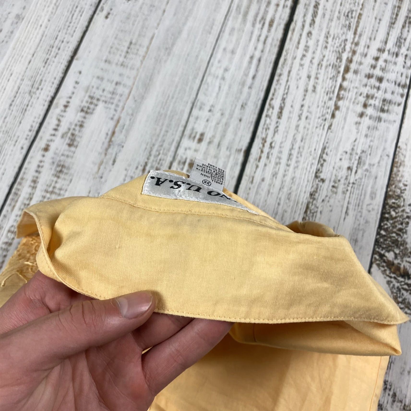 Vintage VINTAGE LINO USA WOMENS BUTTON UP CAMP COLLAR SHIRT 3XL YELLOW LINEN TROPICAL PEACH 100% LIGHTWEIGHT CLASSIC Size XXL / US 16-18 / IT 52-54 - 6 Thumbnail