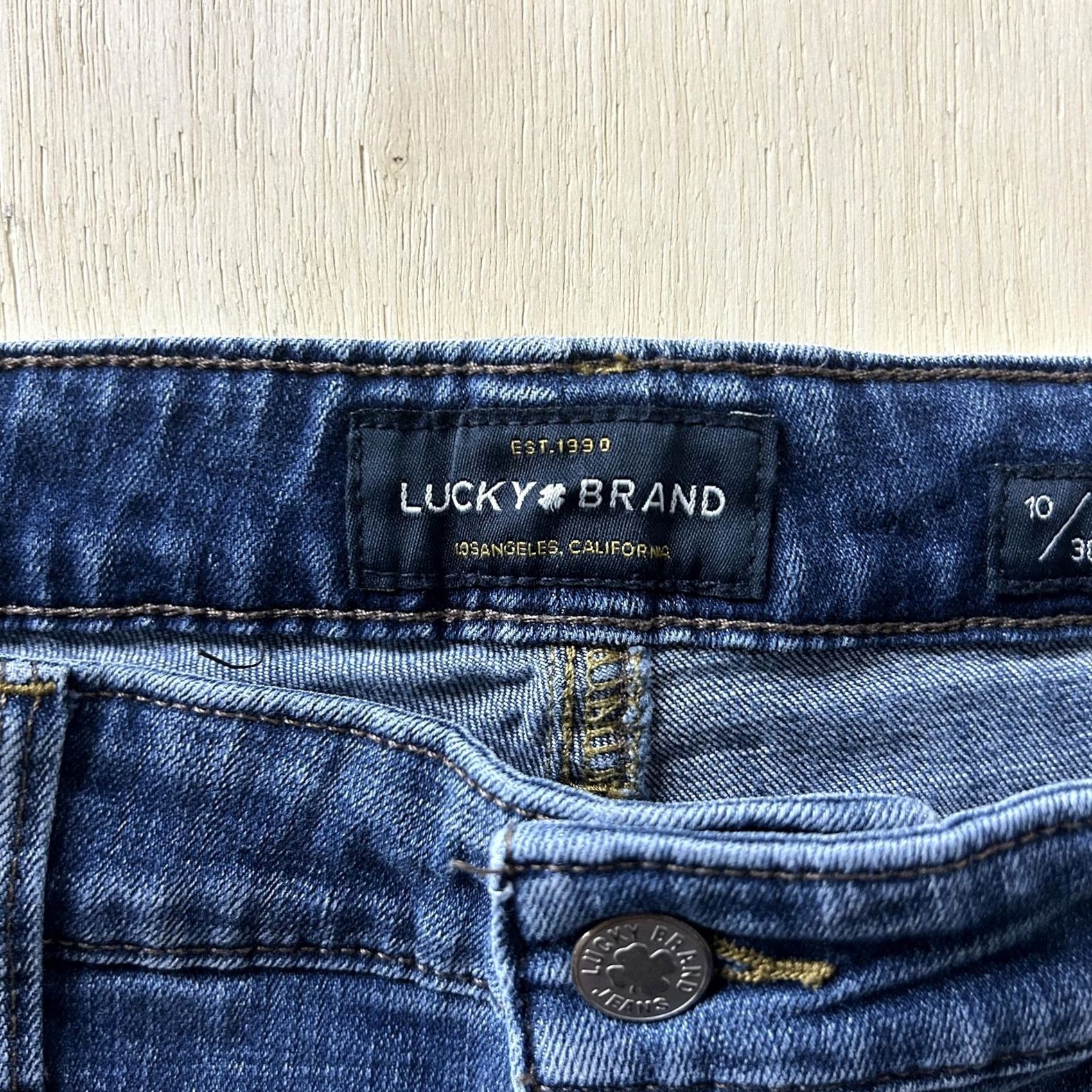 Lucky Brand Lucky Brand Skinny Jeans Womens 10/30 Medium Wash Blue Distressed Raw Hem Denim Jeans Size 32" / US 10 / IT 46 - 2 Thumbnail