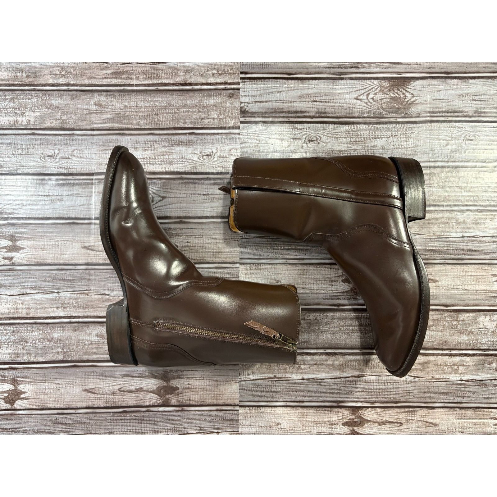 Lucchese Lucchese 1833 Calfskin Scout Dress Boot size 8.5 color brown Size US 8.5 / EU 41-42 - 4 Thumbnail