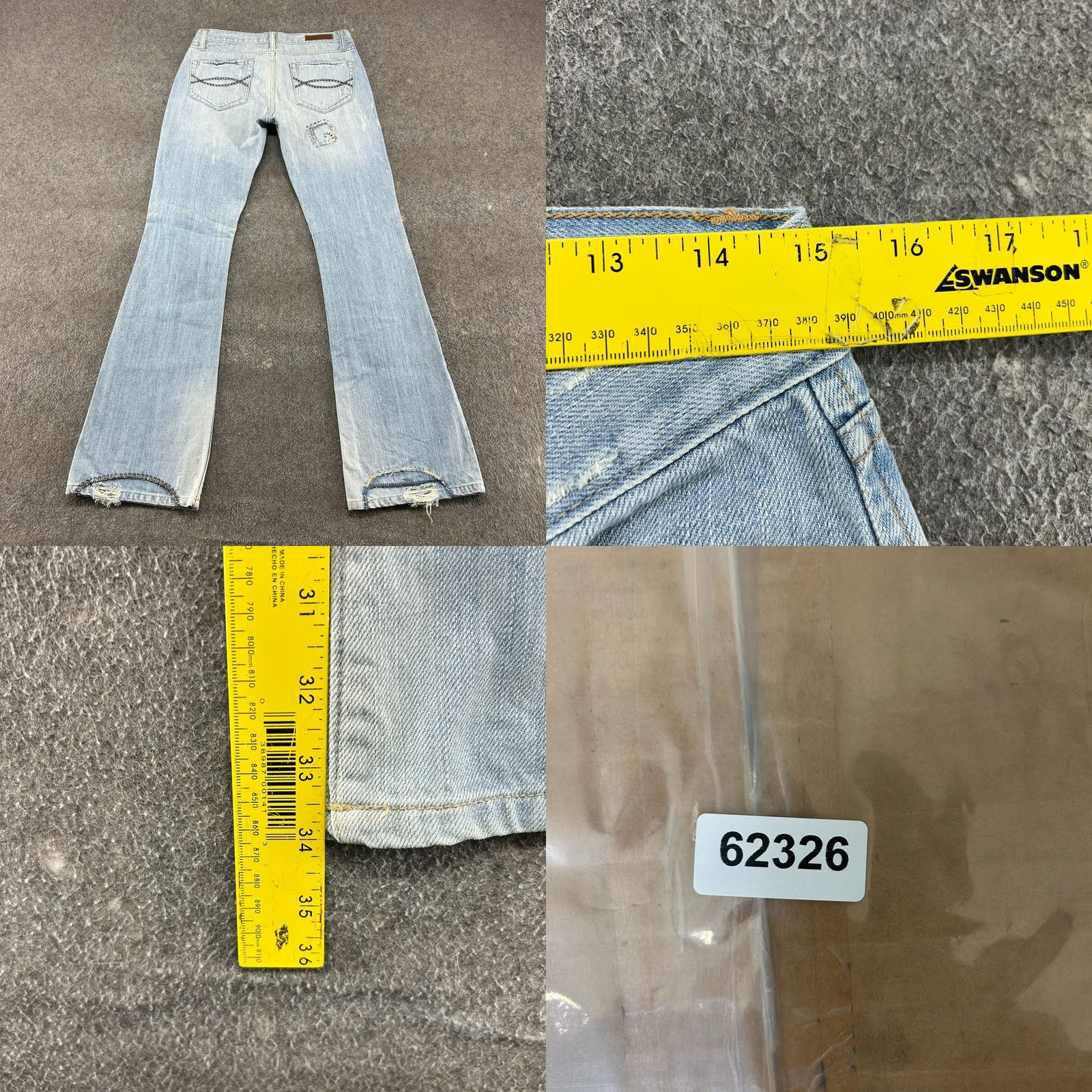 Abercrombie & Fitch VINTAGE Abercrombie Jeans Women 4 Blue Bootcut Flare High Rise Patchwork 90s Denim Distressed Pockets 5-Pocket Blue Cotton Spandex Womens Jeans Size 27" / US 4 / IT 40 - 9 Thumbnail