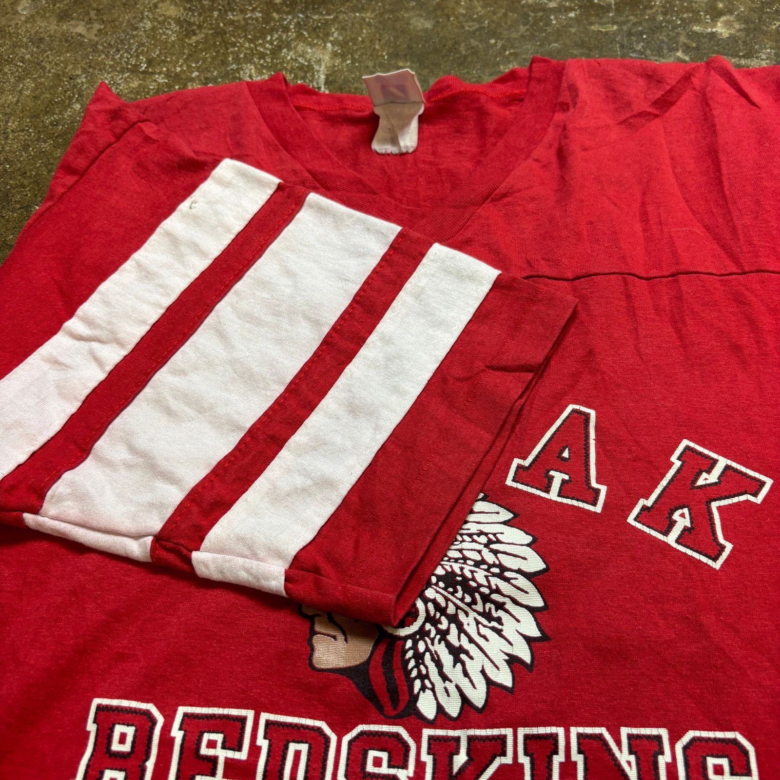 Logo 7 × Vintage Vintage 80s Wapak Redskins High School Single Stitch Shirt M Size US M / EU 48-50 / 2 - 8 Thumbnail