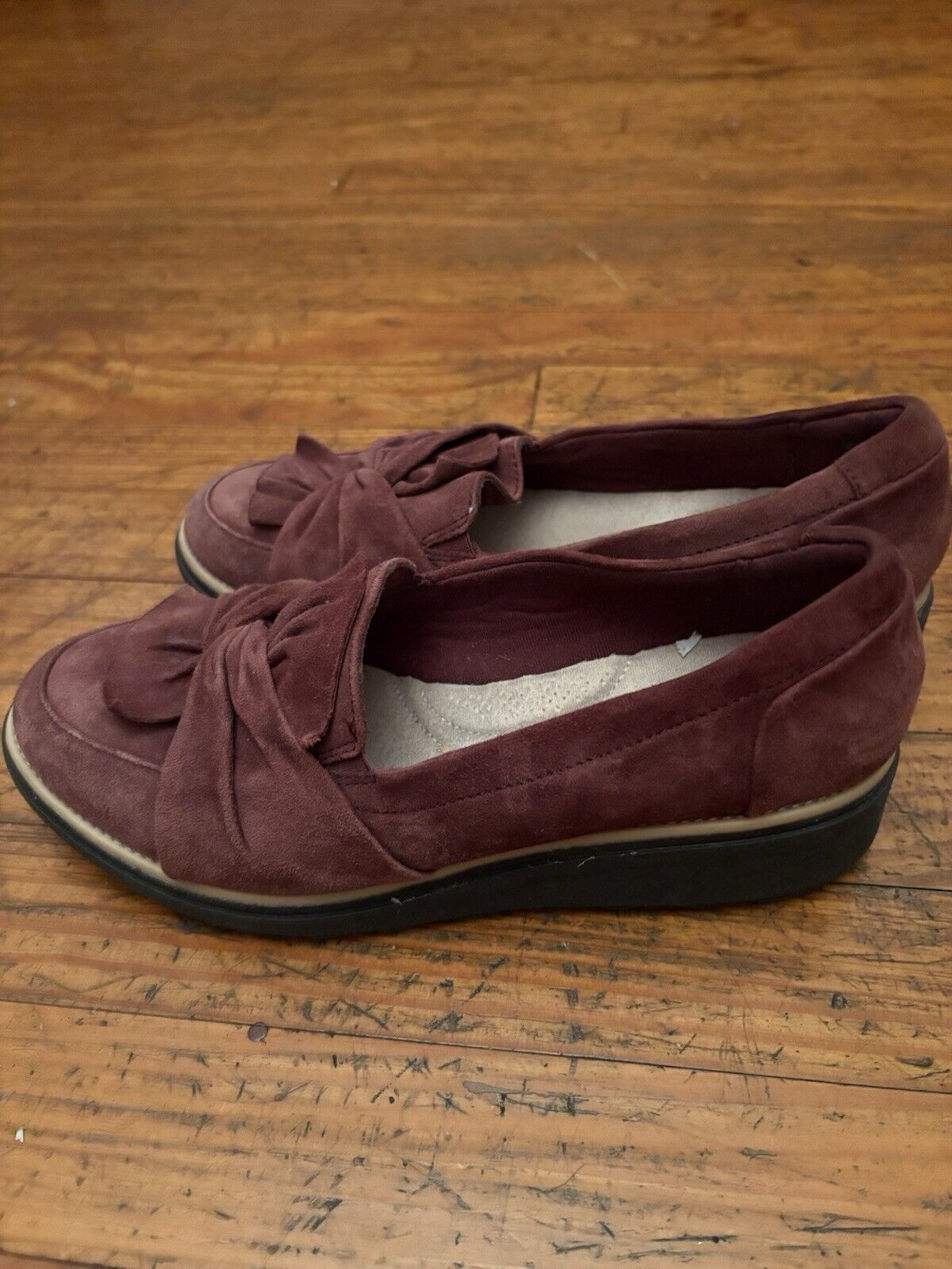 Clarks Clarks Suede Burgundy Loafers Size 12 Size US 12 / IT 42 - 2 Thumbnail