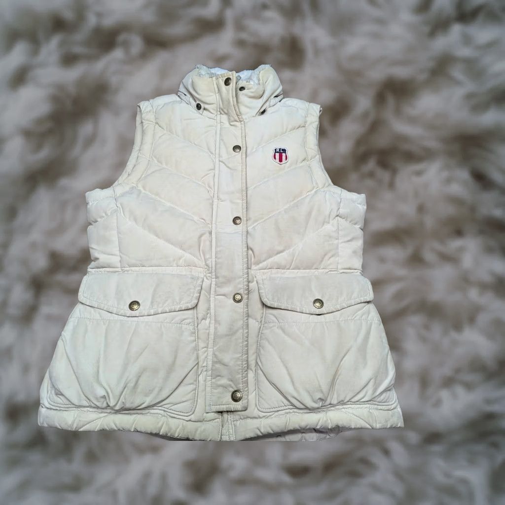 Vintage VINTAGE Polo Jeans Company Womens Goose Down Vest Size S Creamy White Gilet Vest Womens Goose Down Polo Jeans Company S White Down VEST Size 28" / US 6 / IT 42 - 1 Thumbnail