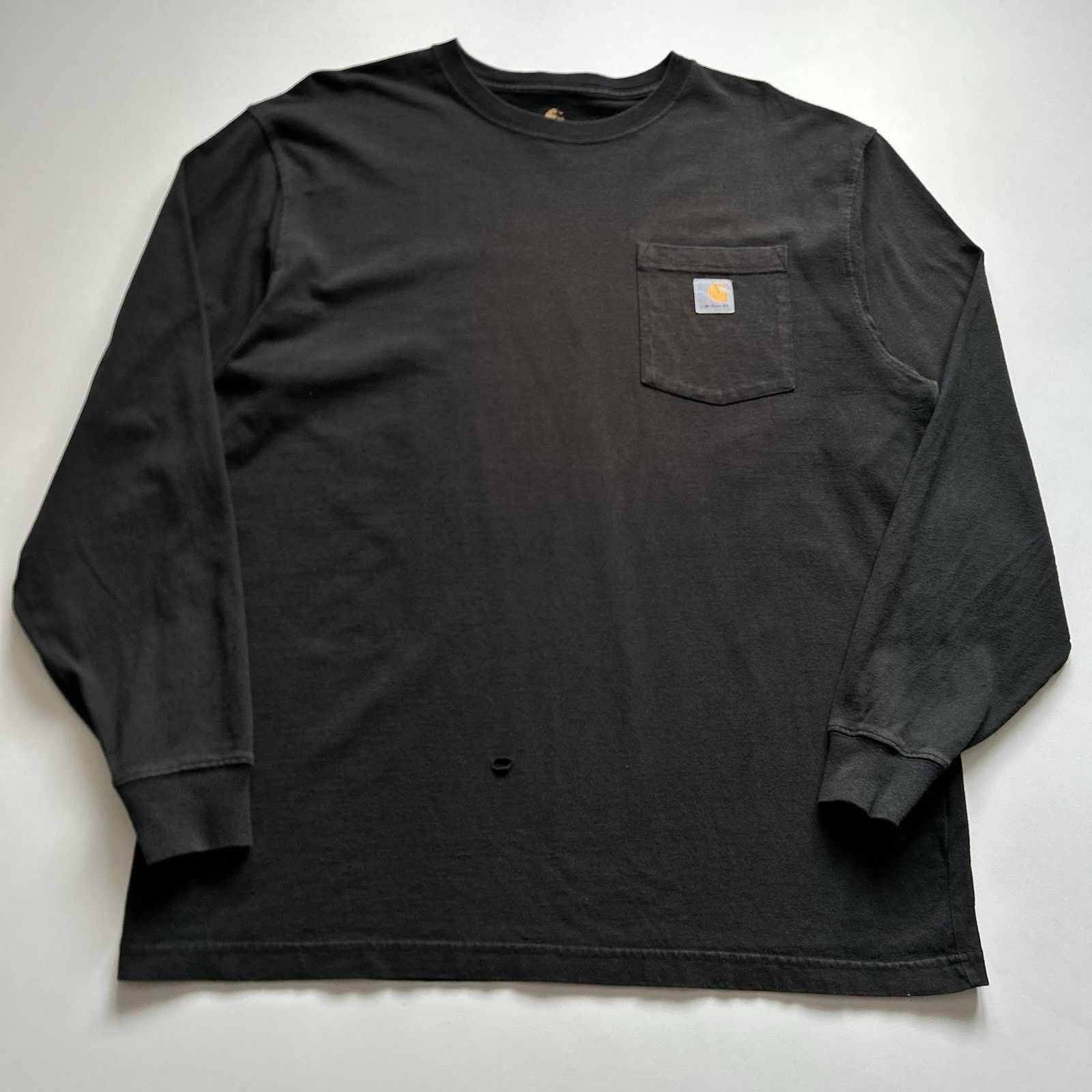 Vintage Y2K Carhartt Pocket T Shirt Long Sleeve Large Black