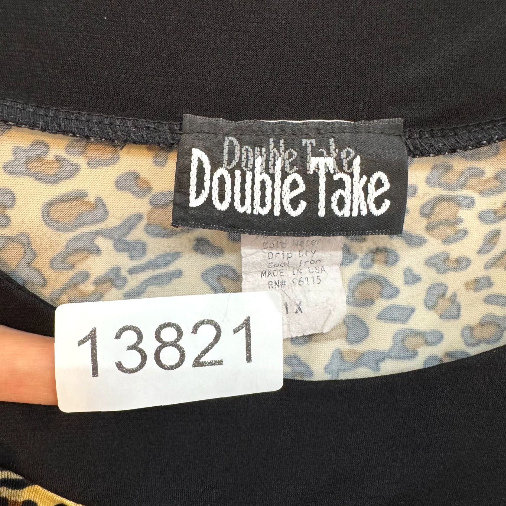 Doublet VINTAGE 90s Y2K Cheetah Leopard Top Shirt 1X XL Beige Grunge Boho McBling Slinky Stretch Double Take Womens Size XL / US 12-14 / IT 48-50 - 7 Thumbnail
