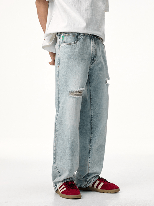 Japanese Brand × Jean Washed distressed clanfit men's trendy ripped jeans Size US 32 / EU 48 - 2 Thumbnail