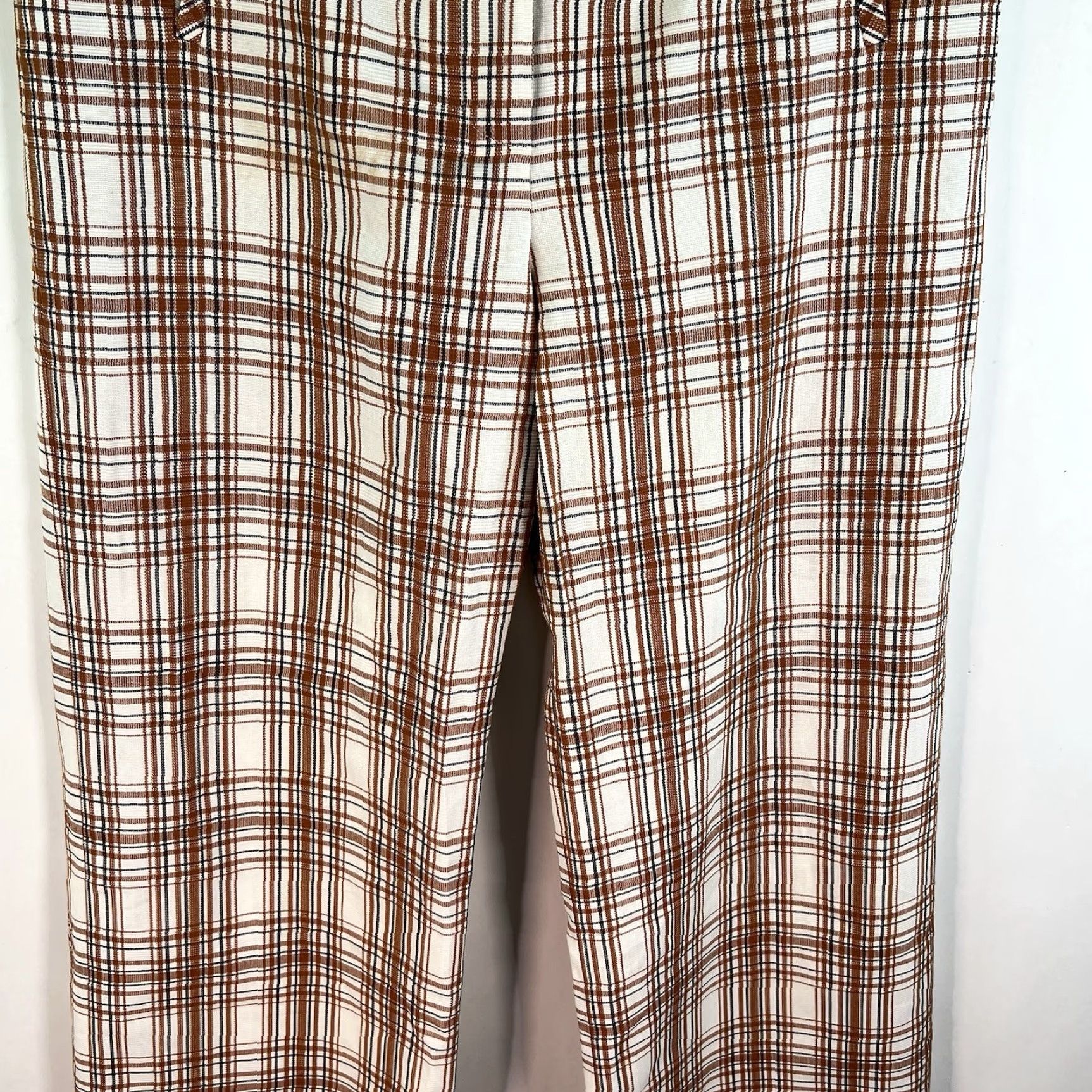 Veronica Beard VERONICA BEARD Pants DOVA Orange Plaid Trousers Cropped Size 10 Size 32" / US 10 / IT 46 - 3 Thumbnail