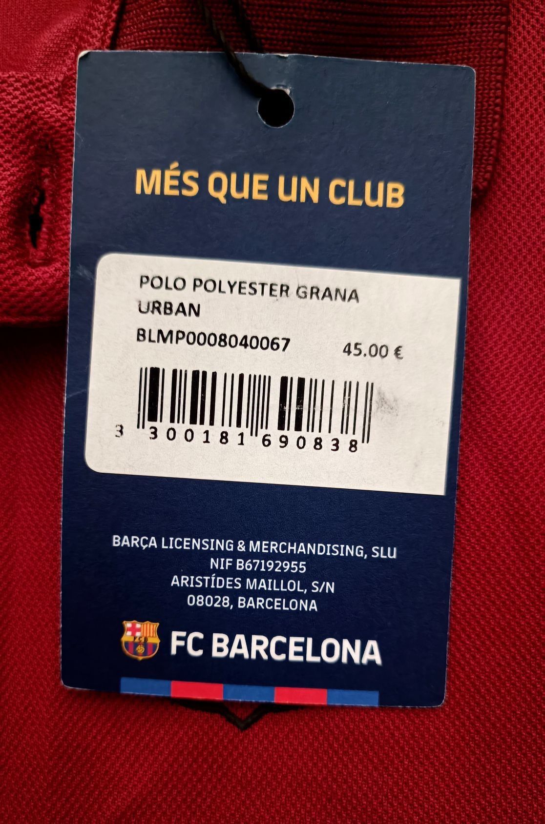 Other FC BARCELONA OFFICAL "URBAN" POLO SHIRT - Maroon/Blue - NWT Size US L / EU 52-54 / 3 - 7 Thumbnail