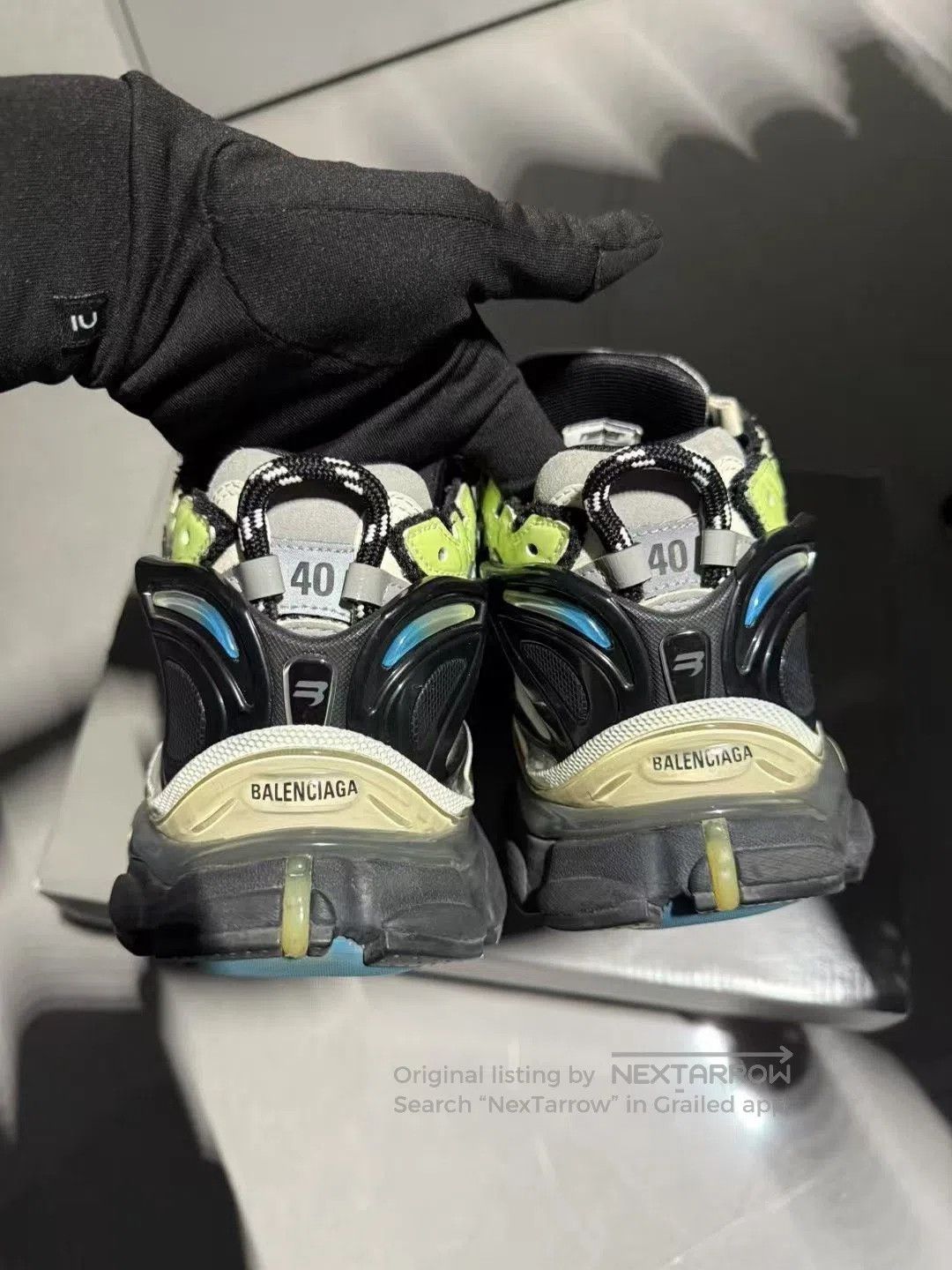 Balenciaga Balenciaga Runner Black Green Size 40. Size US 7 / EU 40 - 4 Thumbnail