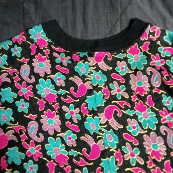 Other Vintage Loom Wear Floral AOP Crewneck Sweatshirt Size L / US 10 / IT 46 - 4 Thumbnail