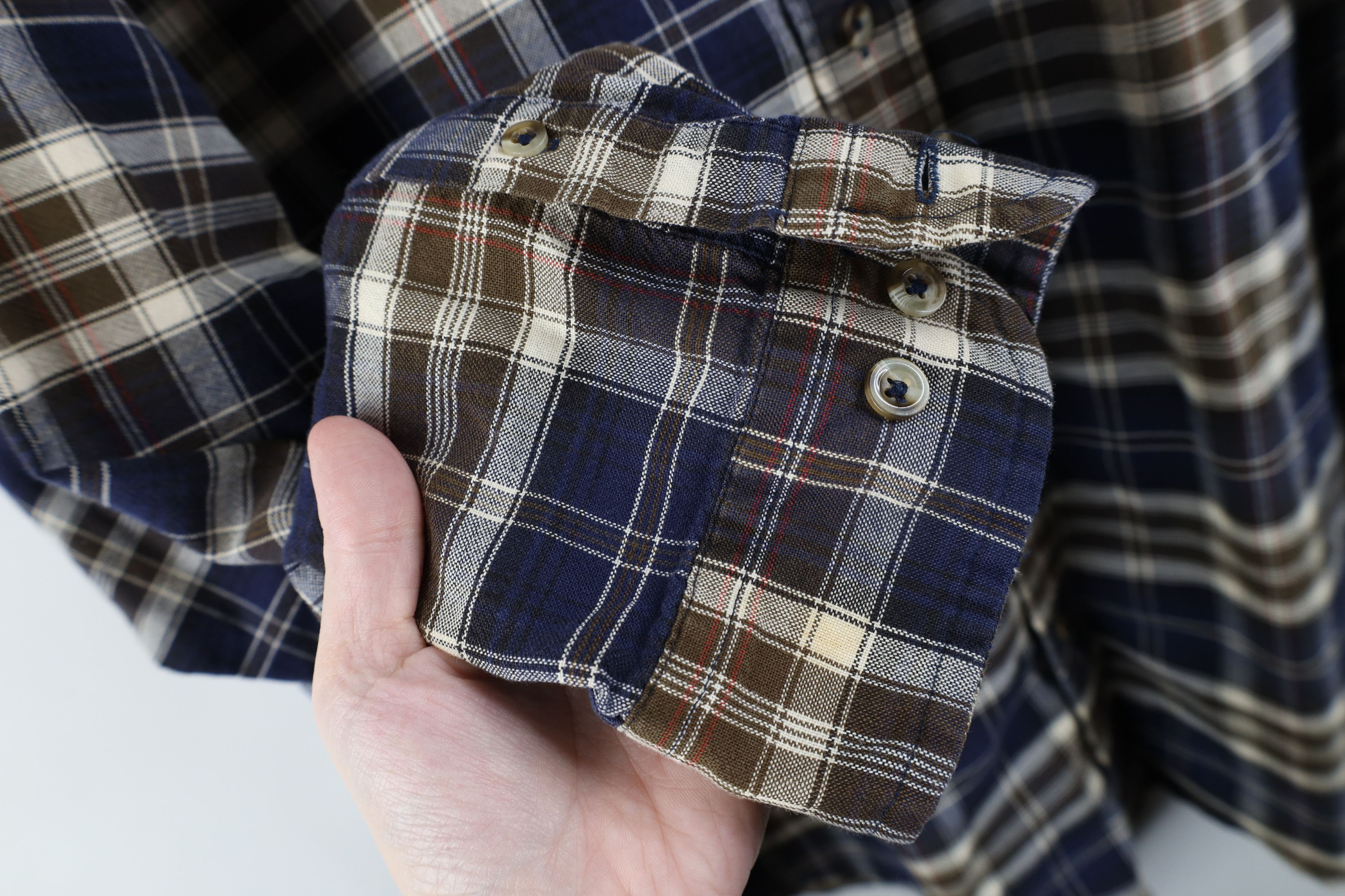 Eddie Bauer × Vintage Vintage 90s Eddie Bauer Button Down Shirt Plaid Cotton Size US XXL / EU 58 / 5 - 4 Thumbnail