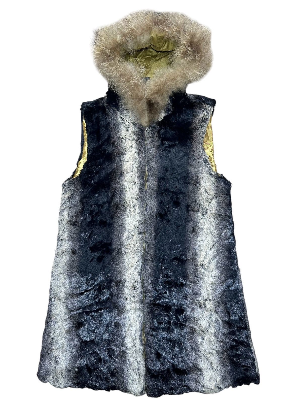 Other Forts Faux Fur Hooded Vest Size XS / US 0-2 / IT 36-38 - 1 Thumbnail
