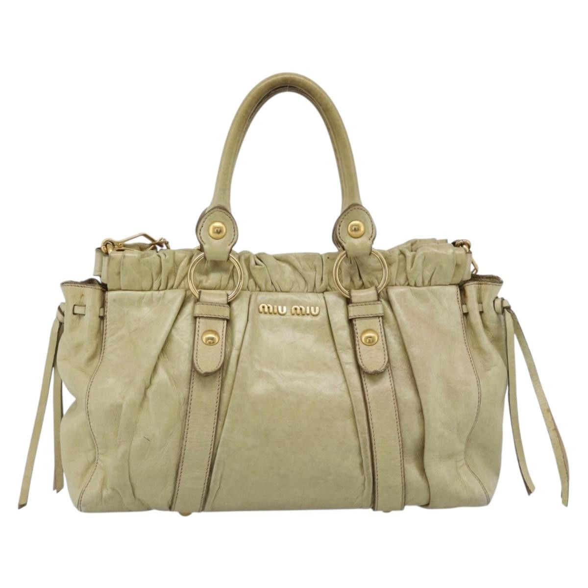 Miu Miu Borsa a mano Miu Miu Matelassé in pelle 2 vie beige oro Size ONE SIZE - 13 Thumbnail