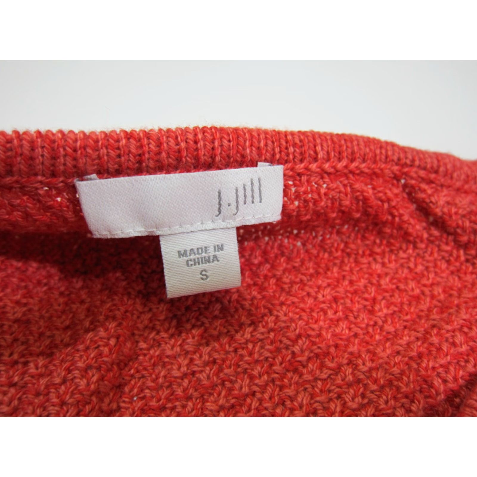 J. Jill J.Jill Coral Pink Cotton Knit V-Neck Long Sleeve Sweater Women Size Small Size S / US 4 / IT 40 - 3 Thumbnail