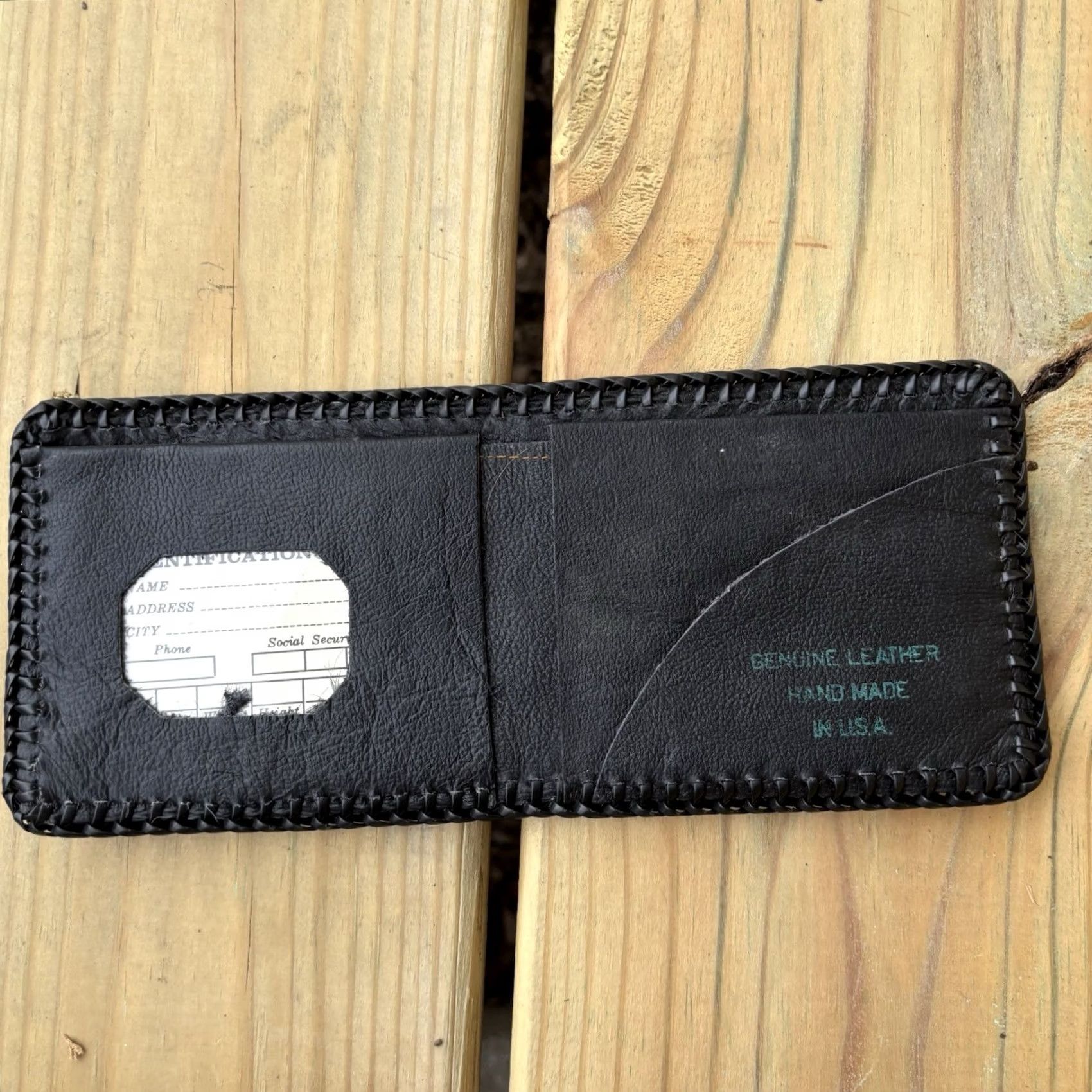 Harley Davidson Harley-Davidson Wallet Leather Bi Fold 90s Brown Genuine Hand Tooled Whipstitch Mens Vintage Size ONE SIZE - 2 Thumbnail