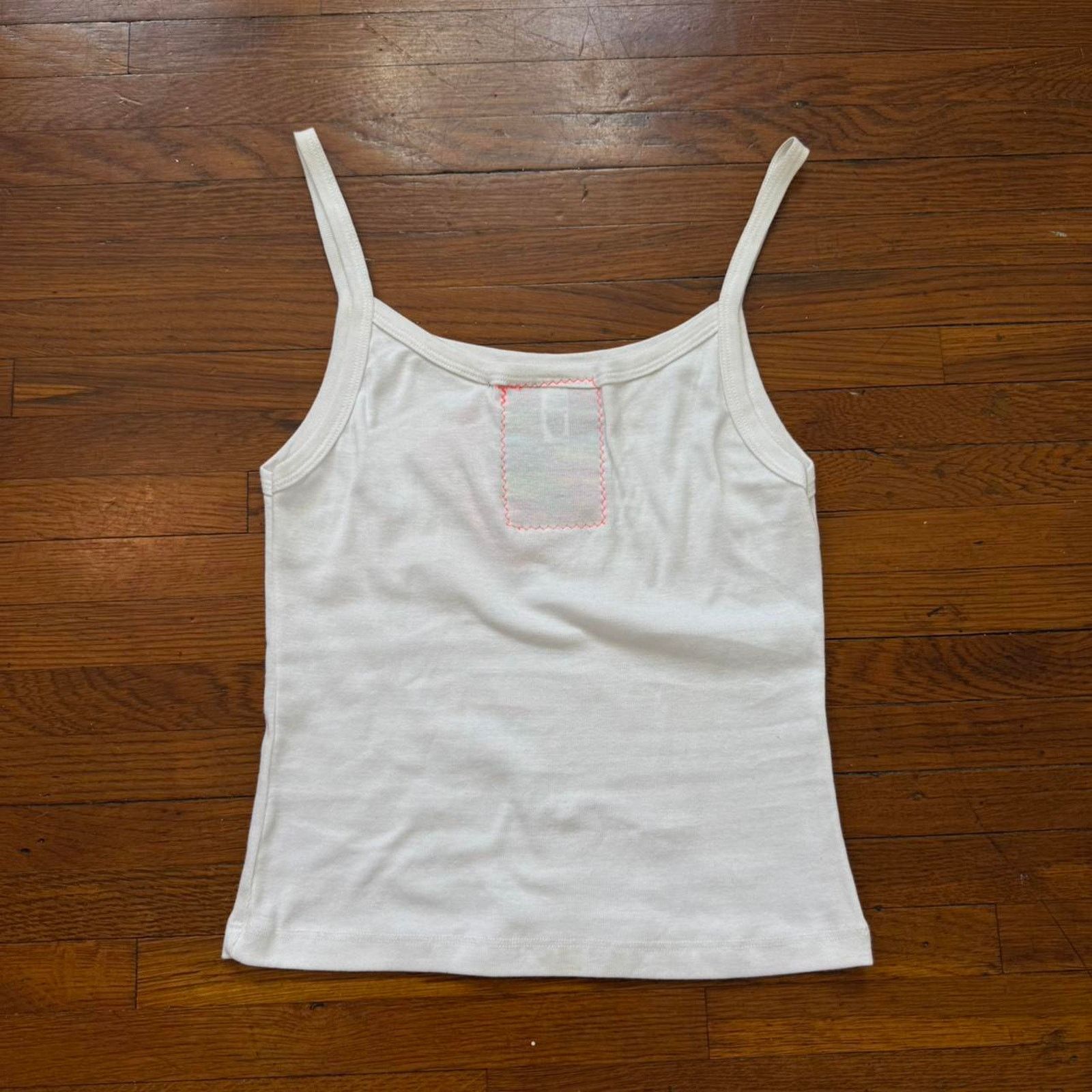 Los Angeles Apparel y2k graphic baby tee spaghetti tank zig zag superfan ✦ Size S / US 4 / IT 40 - 6 Thumbnail