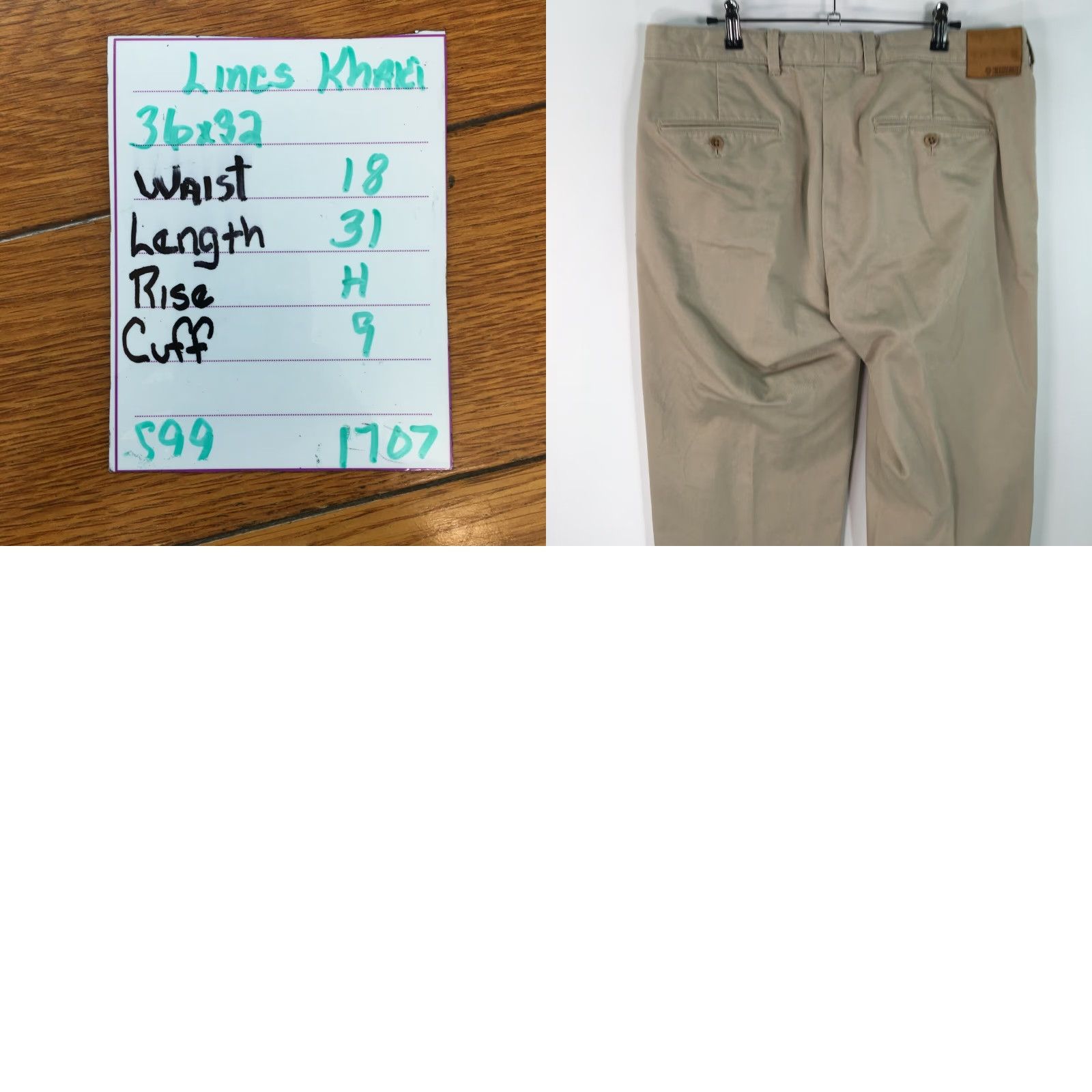 Vintage Lincs David Chu Mens Dress Pants Beige Flat Front Pleated 36X32 Size US 36 / EU 52 - 8 Thumbnail