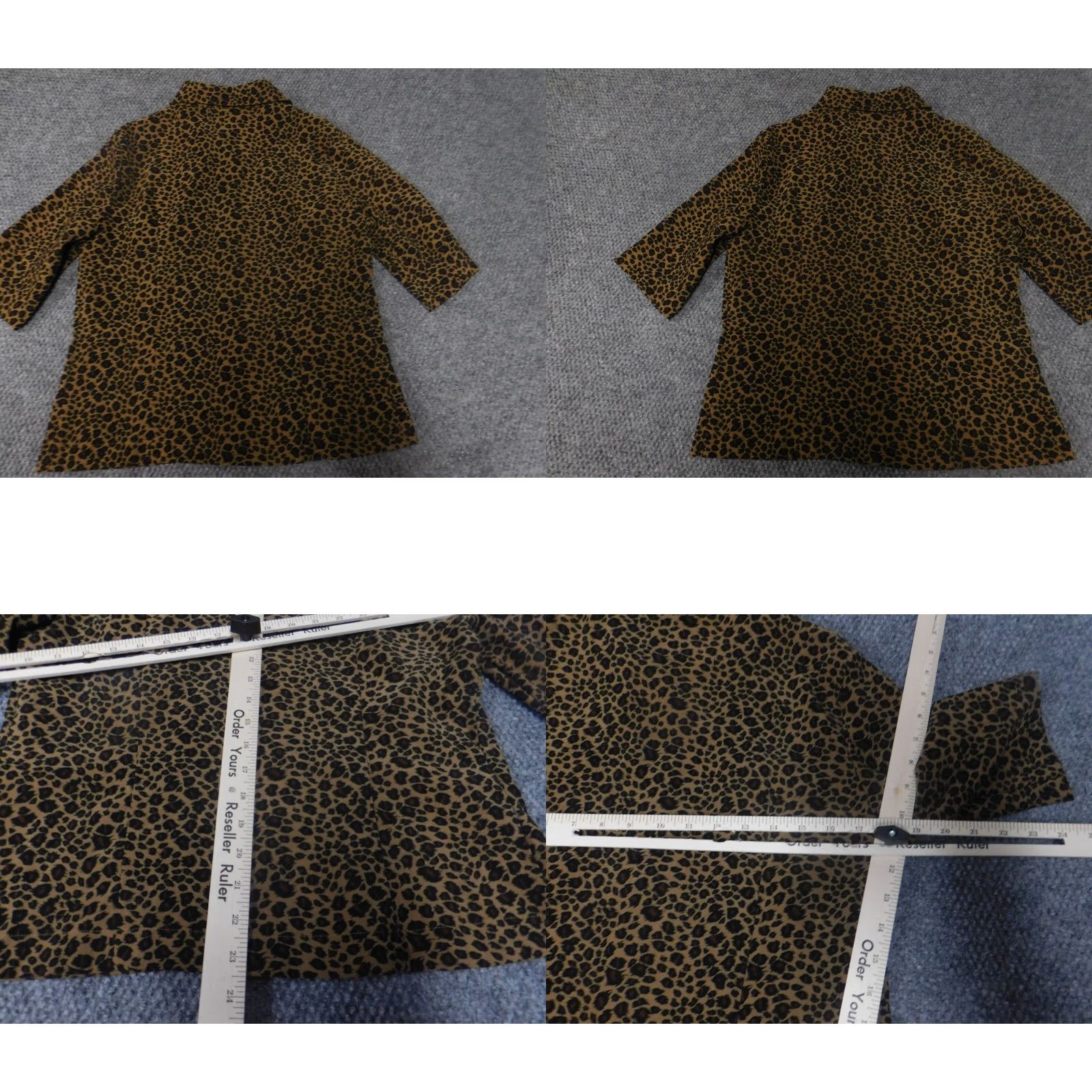 Vintage Studio Ease Womens Button-Up Shirt 8 Brown Animal Print Short Sleeve Casual Crew Neck Button-Down Lightweight Cotton Polyester Rayon 8 Womens Size M / US 6-8 / IT 42-44 - 8 Thumbnail