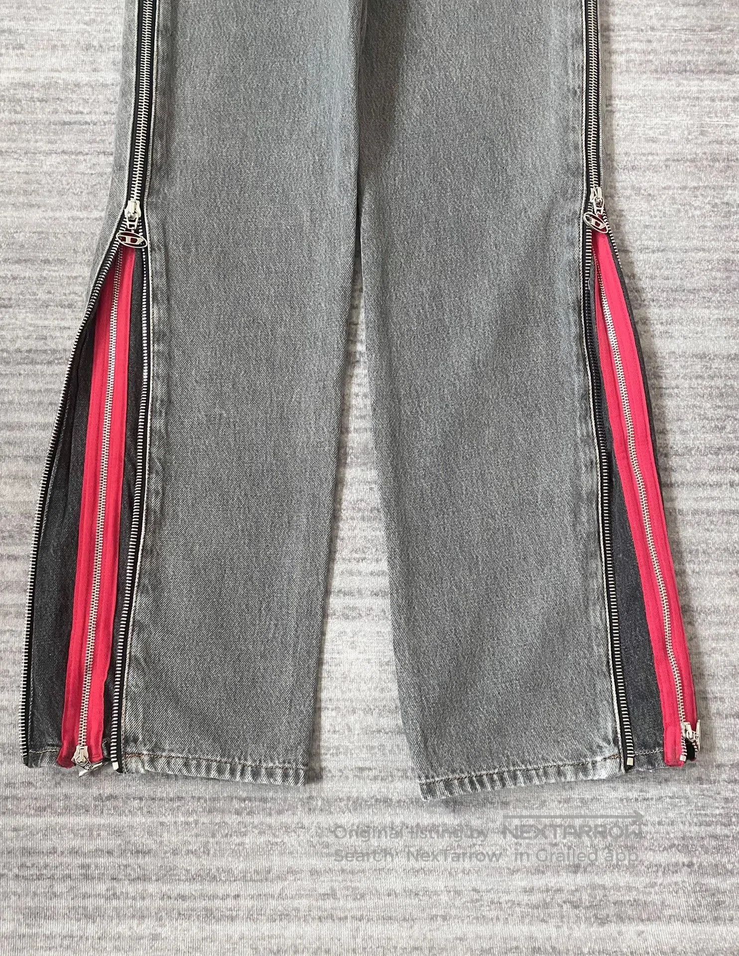 Y/Project diesel gray red zipper flared jeans. Size US 29 - 3 Thumbnail