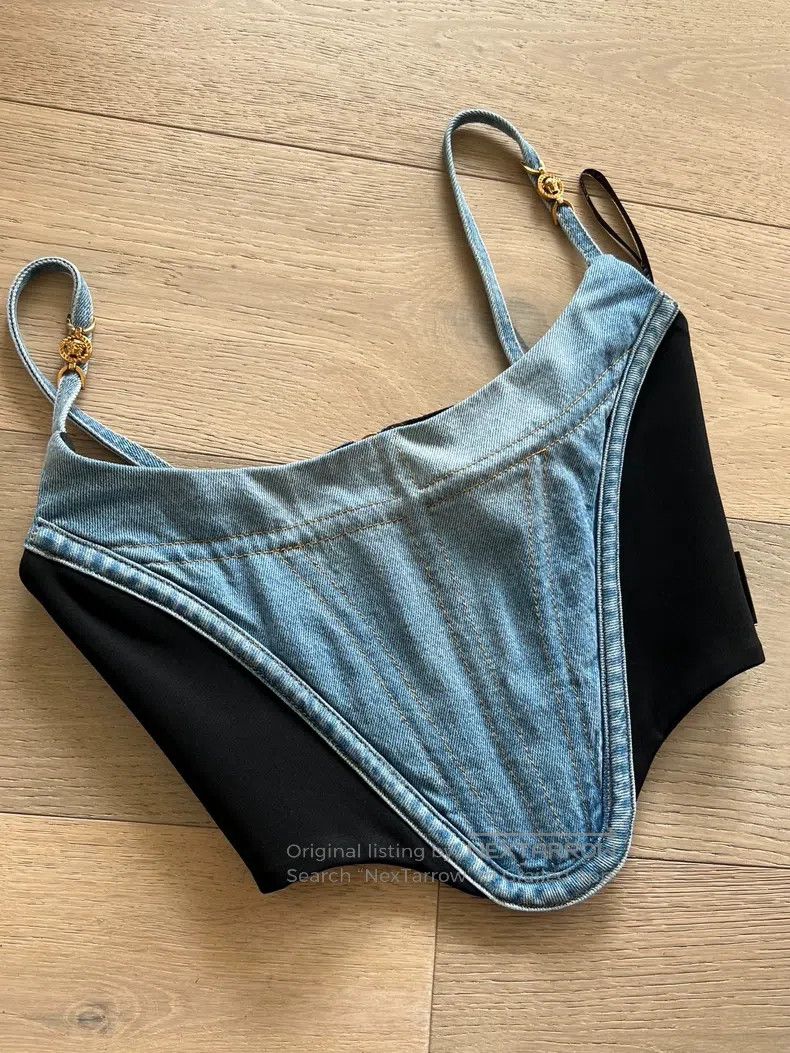 Versace Versace Medusa fishbone denim corset Size XS / US 0-2 / IT 36-38 - 2 Thumbnail