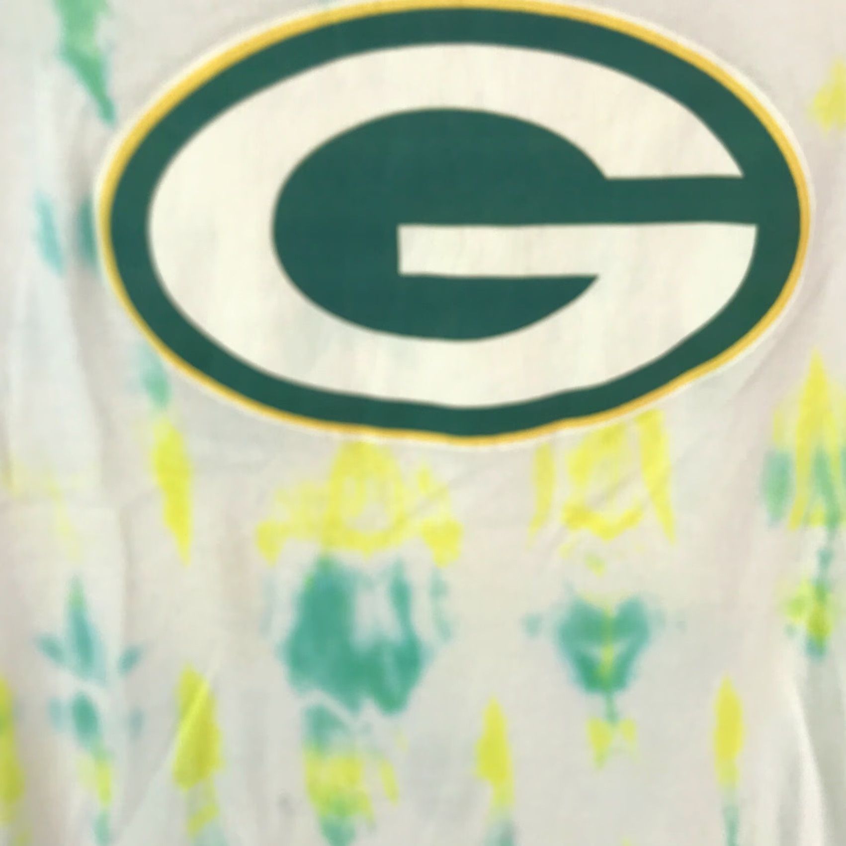 Faded Glory Faded Glory Womens T Shirt White Green Bay Short Sleeves Tie Dye XL 16-18 Size XL / US 12-14 / IT 48-50 - 3 Thumbnail
