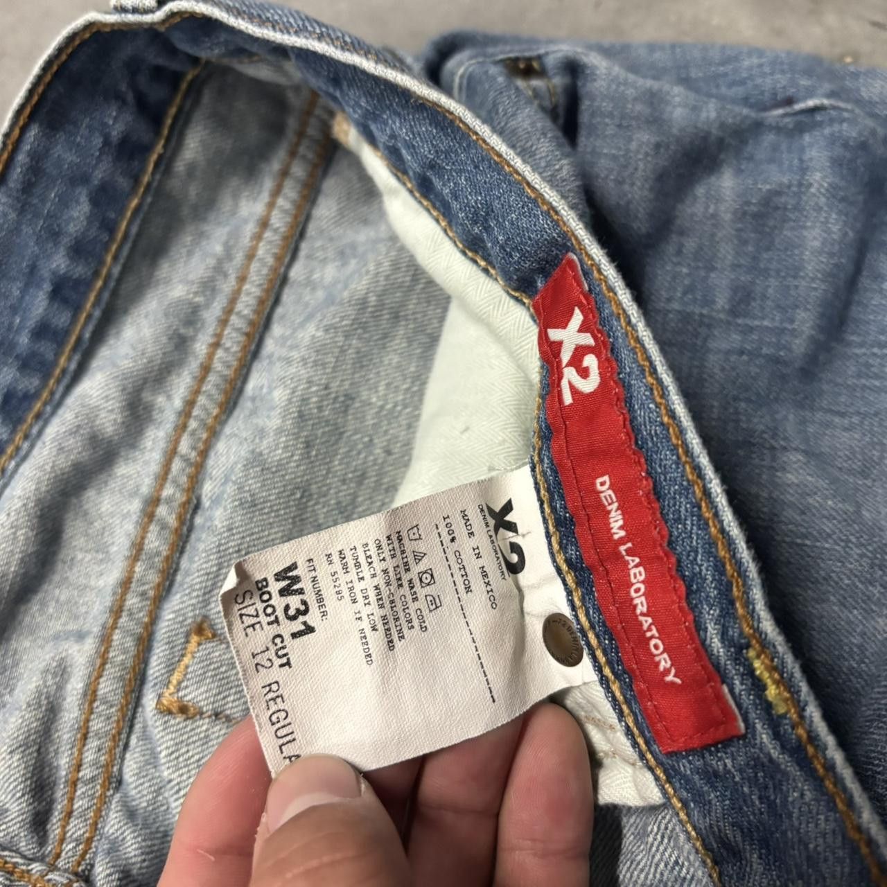 Japanese Brand × Vintage Crazy Vintage Y2K/2000a Baggy Faded Wash X2 Streetwear Grunge Denim Jeans! Size US 34 / EU 50 - 8 Thumbnail