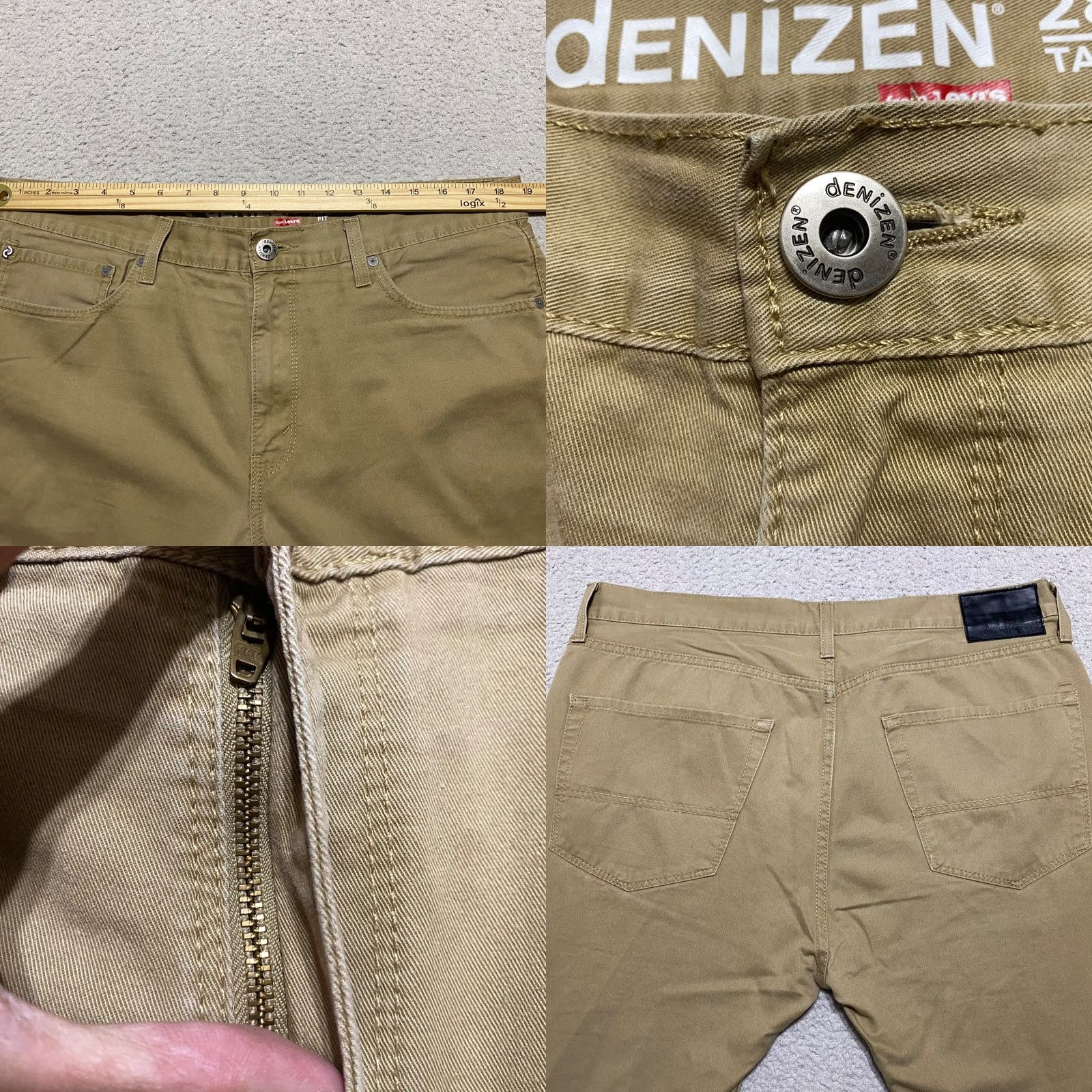 Levi's Levi's Denizen Mens Jeans 36x30 Beige Slim Taper Medium Wash Mid Rise 5-Pocket Denim Cotton Regular Type: Jeans Size US 36 / EU 52 - 8 Thumbnail