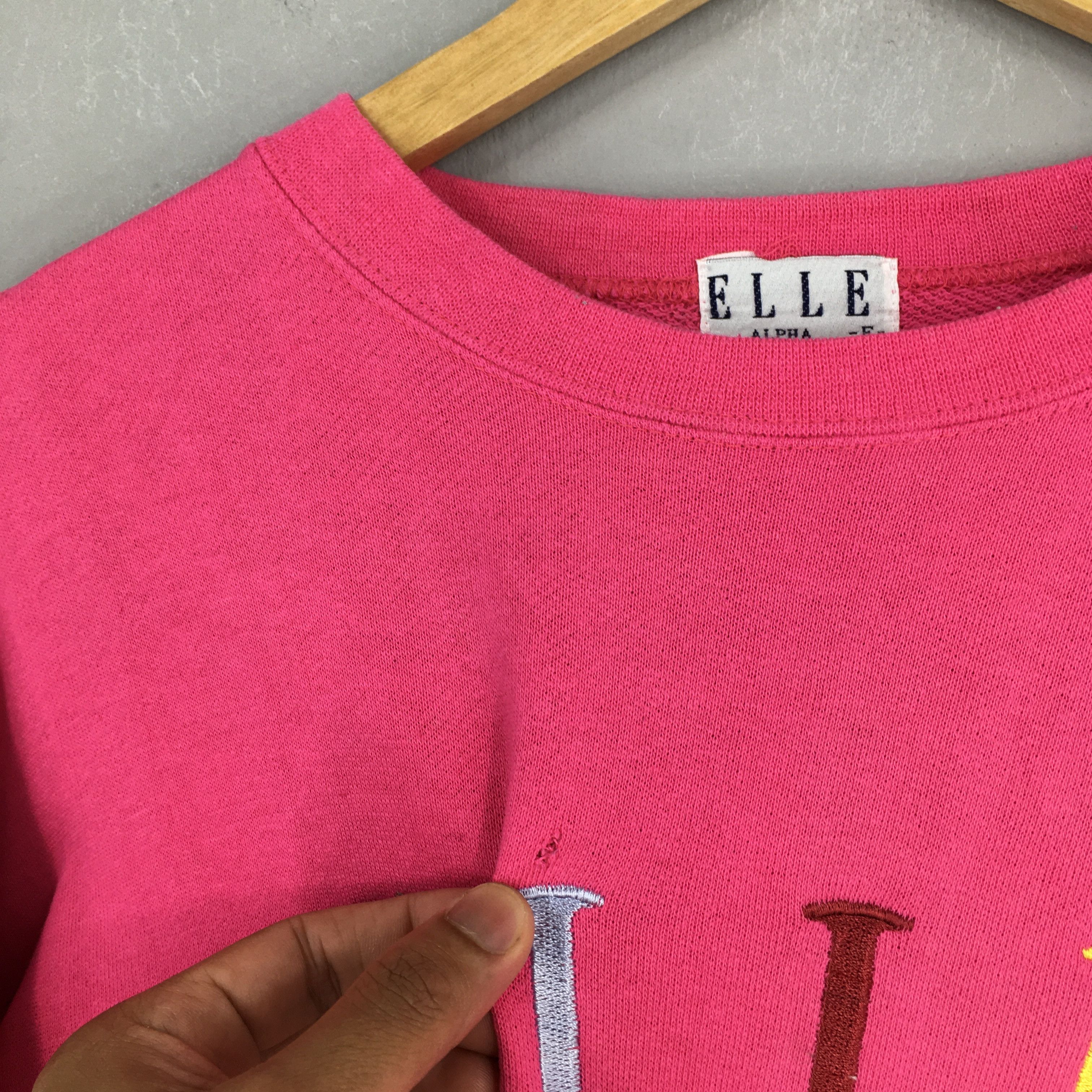 Vintage Vintage 90s Elle Alpha Pink Sweatshirt Medium Size US M / EU 48-50 / 2 - 5 Thumbnail