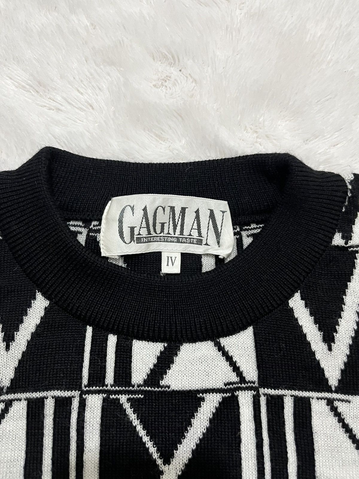 Other Vintage Gagman Japan Monogram Knit Sweater Black White XL Size US XL / EU 56 / 4 - 4 Thumbnail