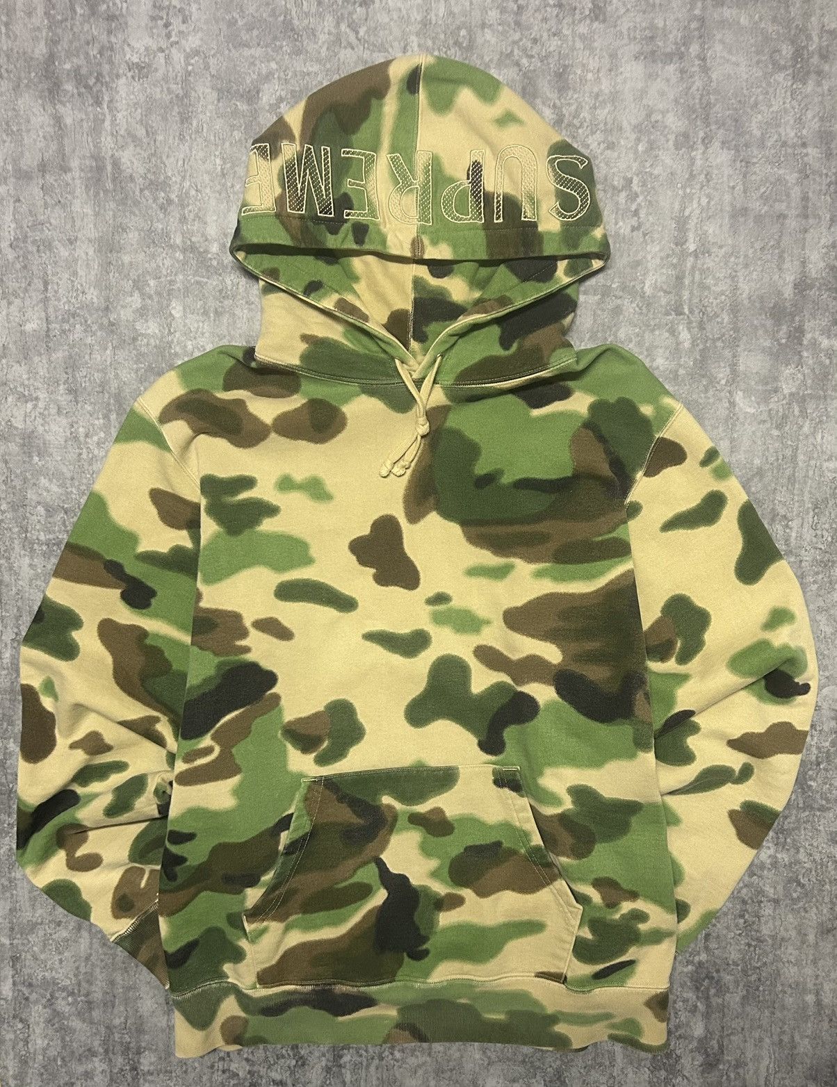 Supreme Supreme Overdyed Hooded Sweatshirt SS20 Camo Hoodie - Size M Size US M / EU 48-50 / 2 - 3 Thumbnail