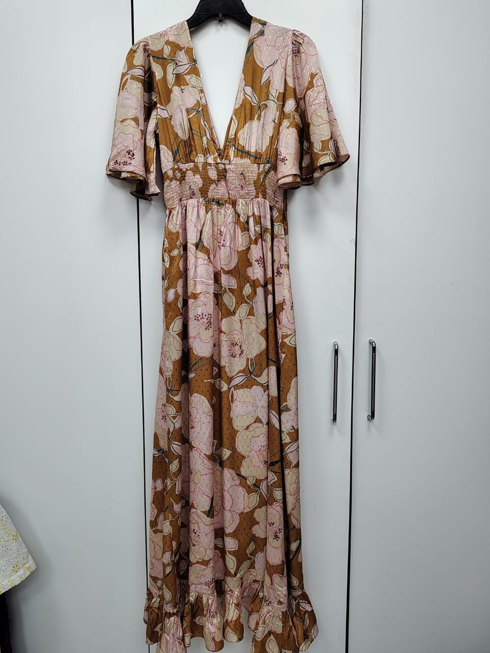 Other By Timo Puff Sleeve Wrap Midi Dress Size S / US 4 / IT 40 - 2 Thumbnail