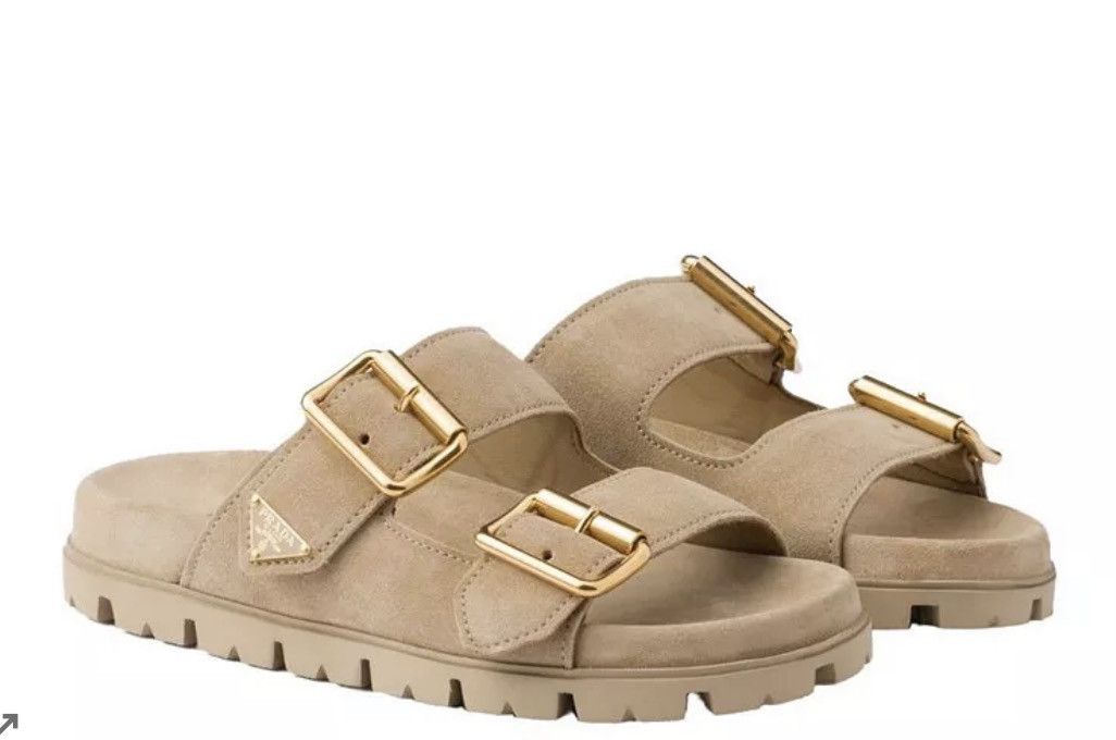 Prada Prada Suede Buckle Sandals Size US 8.5 / IT 38.5 - 1 Thumbnail