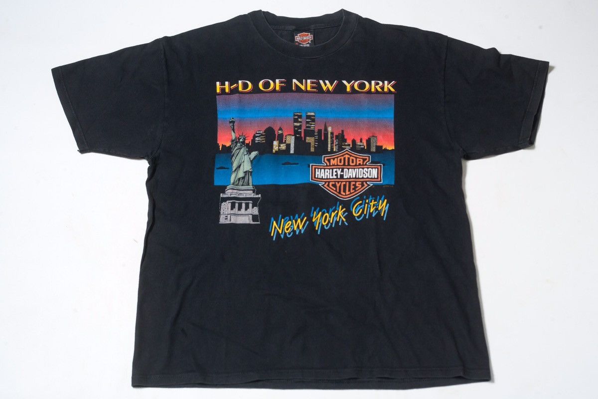 Harley Davidson Harley Davidson Twin Towers Vintage Shirt Size US XL / EU 56 / 4 - 1 Thumbnail
