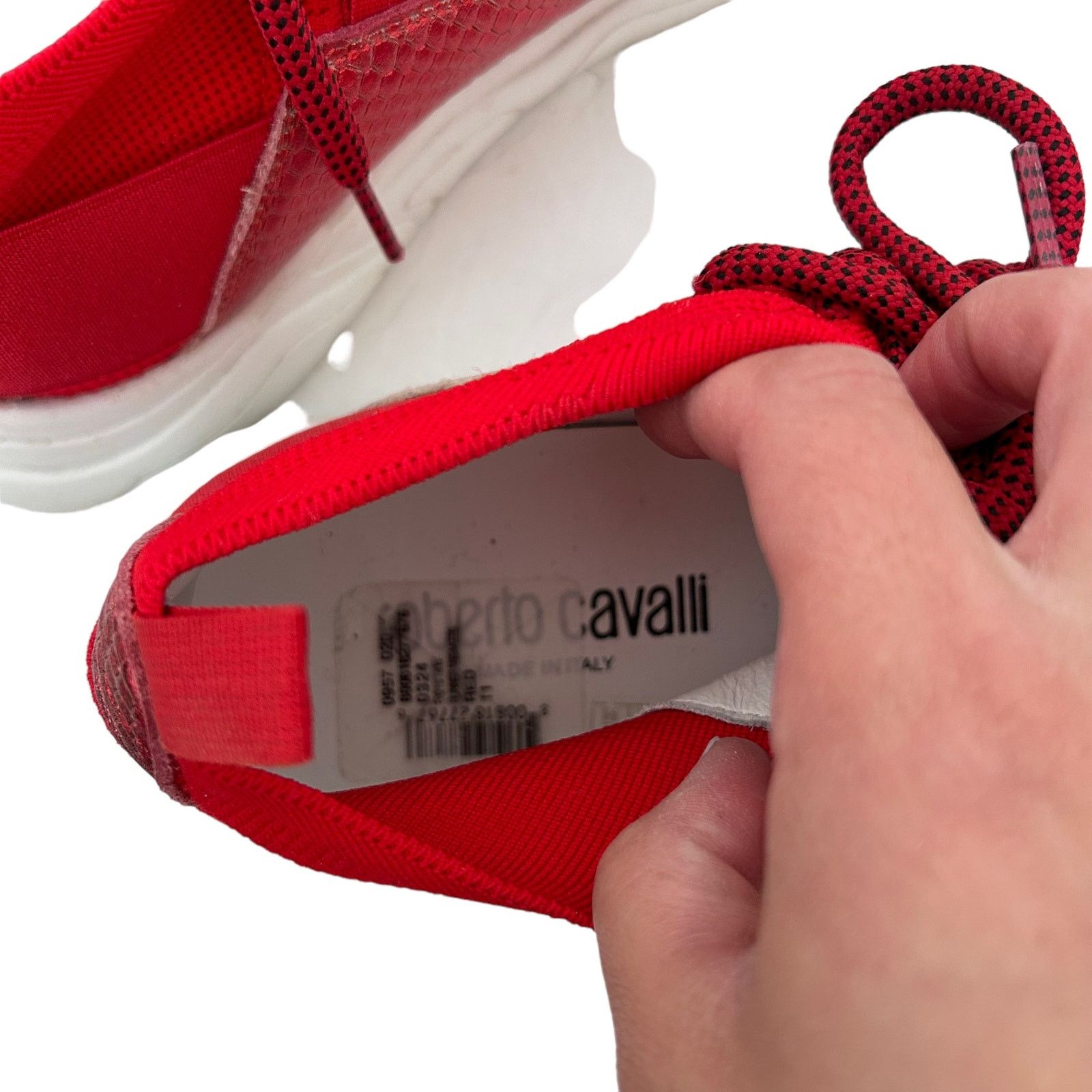 Roberto Cavalli Roberto Cavalli Red Chunky Sock Sneakers Sz 11 Size US 11 / IT 41 - 5 Thumbnail