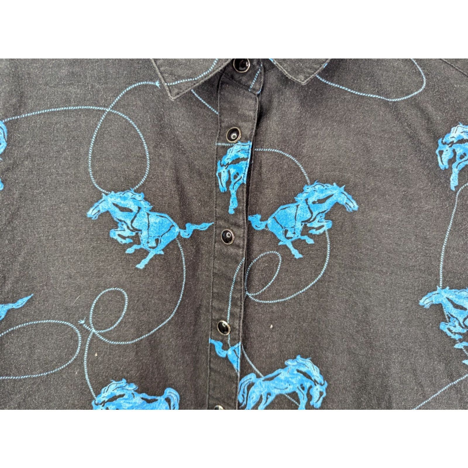 Wrangler VINTAGE Wrangler Blues Shirt Western Pearl Snap Bronco Riding Horse Rodeo Size Small Size US S / EU 44-46 / 1 - 2 Thumbnail