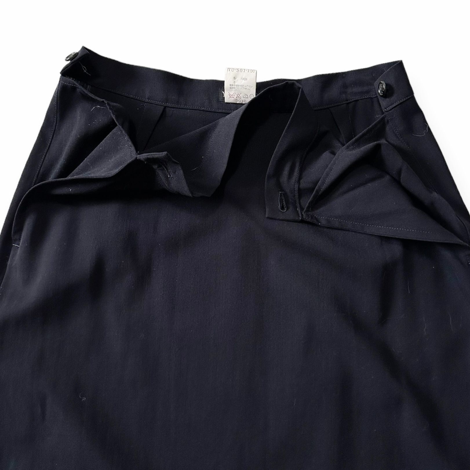 Y's Vintage 90s, Y’s Yohji Yamamoto Dark Navy wool midi skirt, S Size 28" / US 6 / IT 42 - 9 Thumbnail