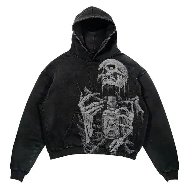 VIBE #20 Skull Print Hoodie Sweetshirt Size US M / EU 48-50 / 2 - 8 Thumbnail