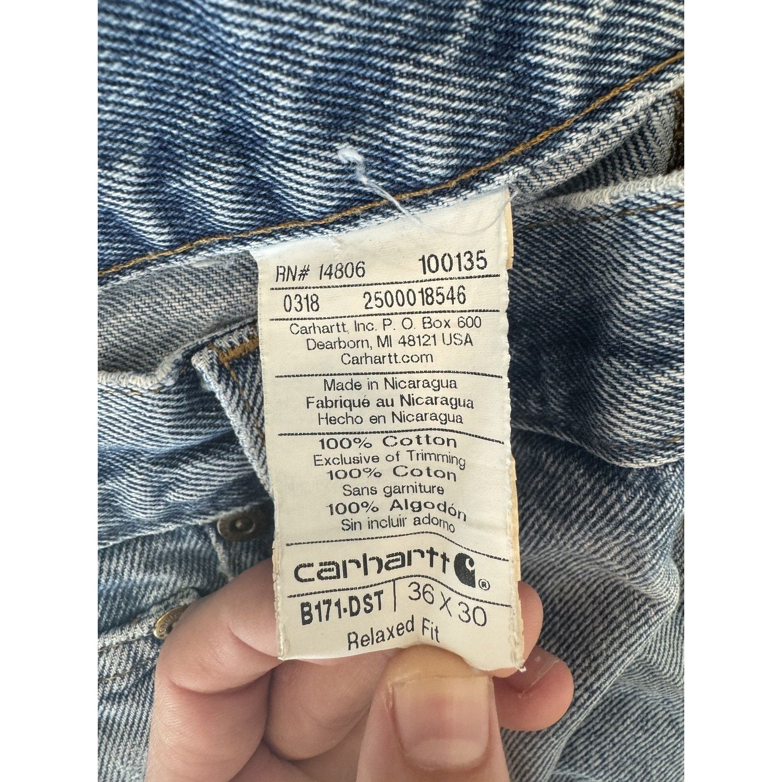 Carhartt Carhartt Jeans Mens 36x30 Blue Fit Distressed Workwear Denim Size US 36 / EU 52 - 9 Thumbnail