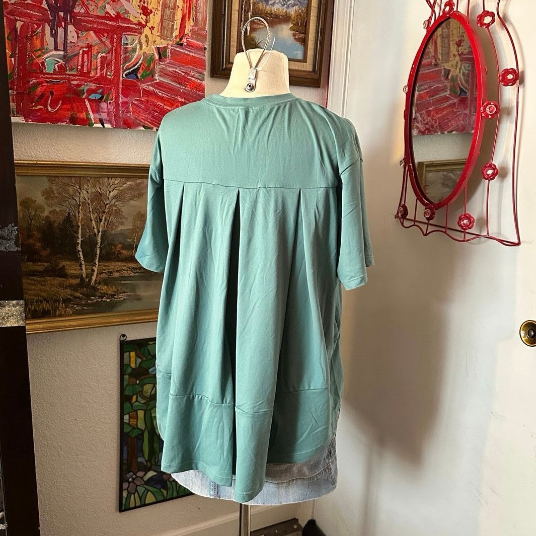Other halara blue plain short sleeve high low shirt Size S / US 4 / IT 40 - 2 Thumbnail