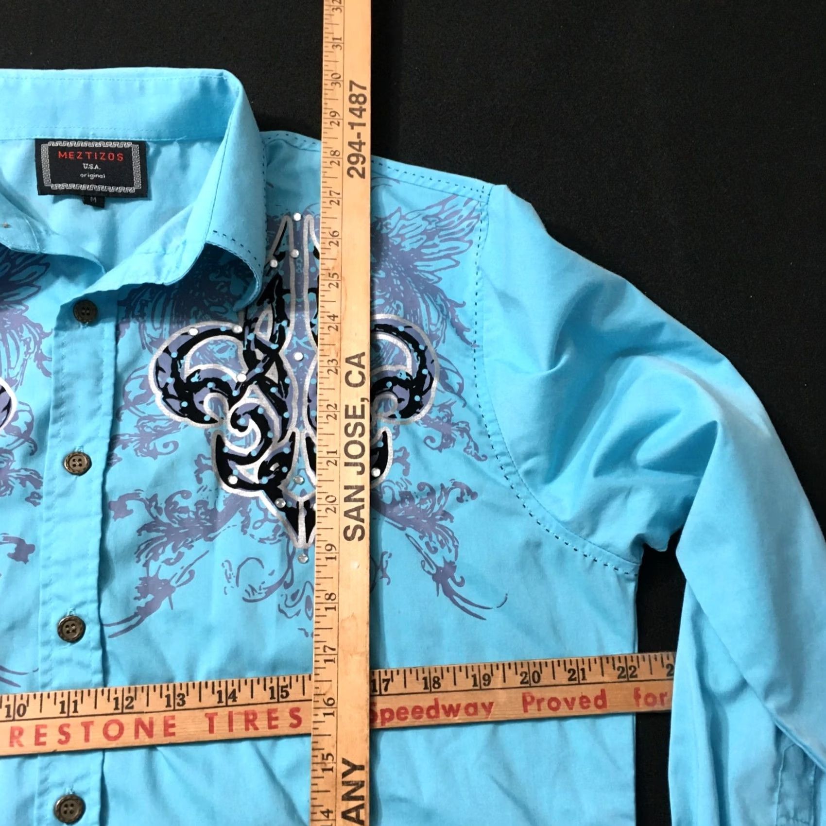 Doublet Mestizos Western Rodeo Shirt Long Sleeve medium double sided stones Mens Size US M / EU 48-50 / 2 - 4 Thumbnail