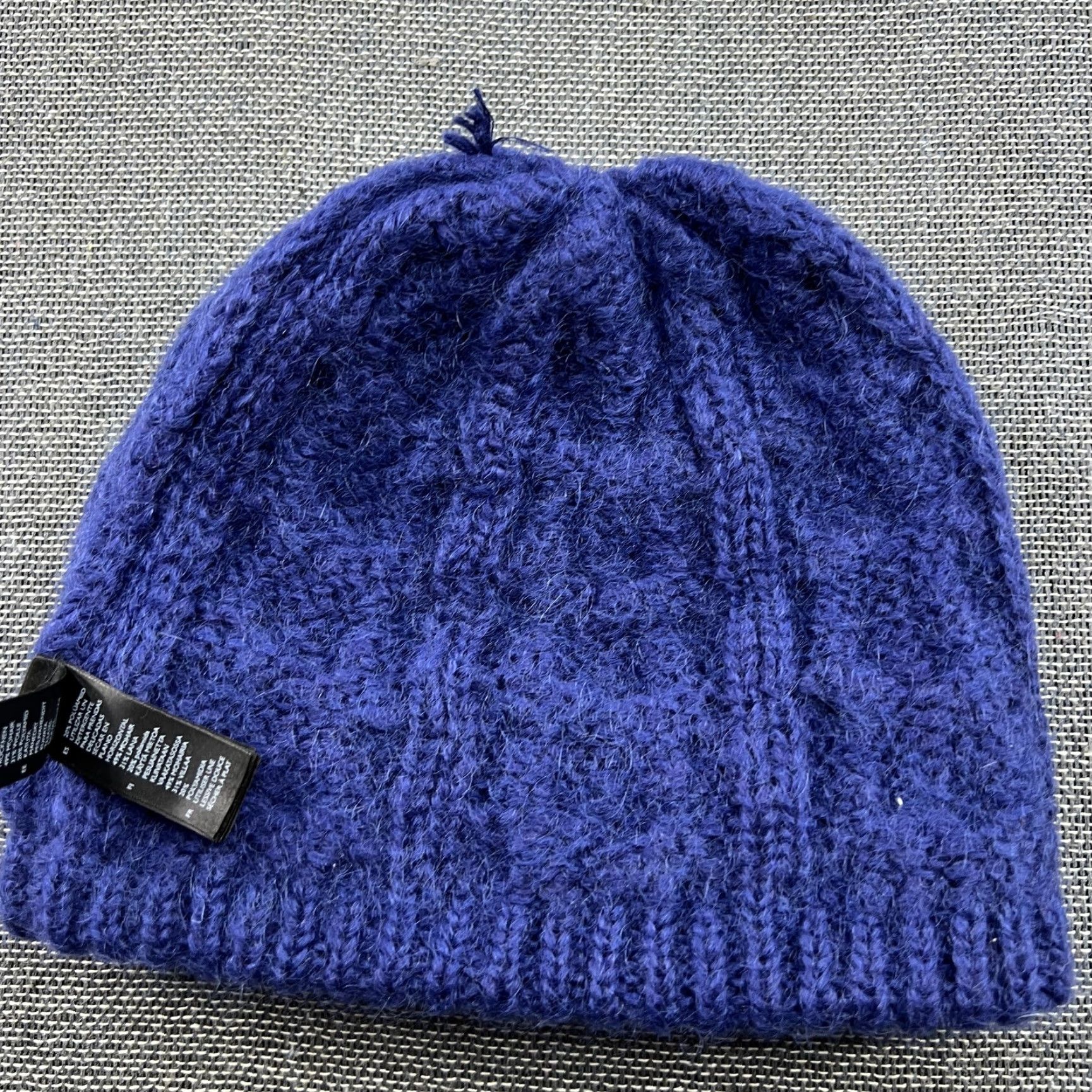 Cos COS Beanie Hat One Size Blue Cuffed Cable Knit Mohair Wool Womens - Beanie, Solid Pattern, Casual, Knitwear, COS, Women, One Size, Blue, 90s-None Size ONE SIZE - 3 Thumbnail