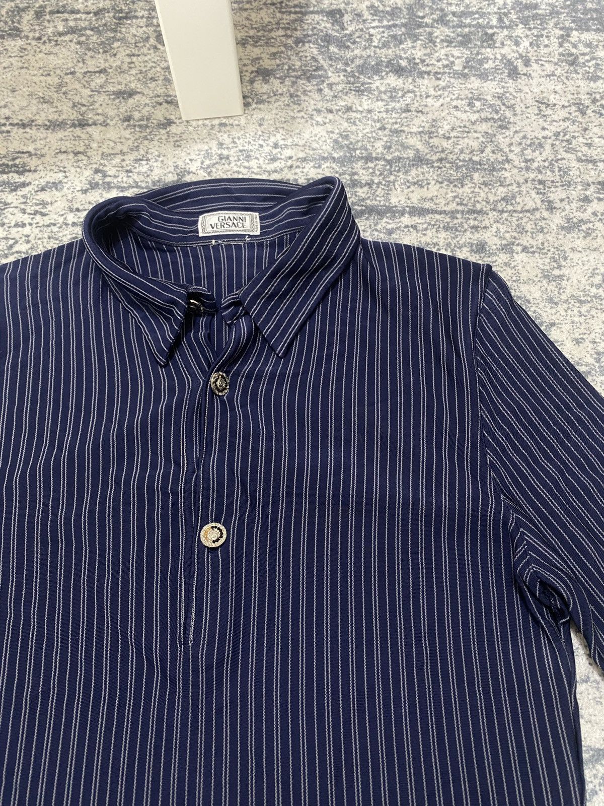 Other Vintage gianni versace luxury rare stripped polo shirt Size US XS / EU 42 / 0 - 4 Thumbnail