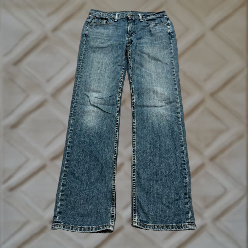 Levi's Levi's 514 Jeans Straight Leg Denim Mens 34x32 Blue Medium Wash Cotton Casual Size US 34 / EU 50 - 1 Thumbnail