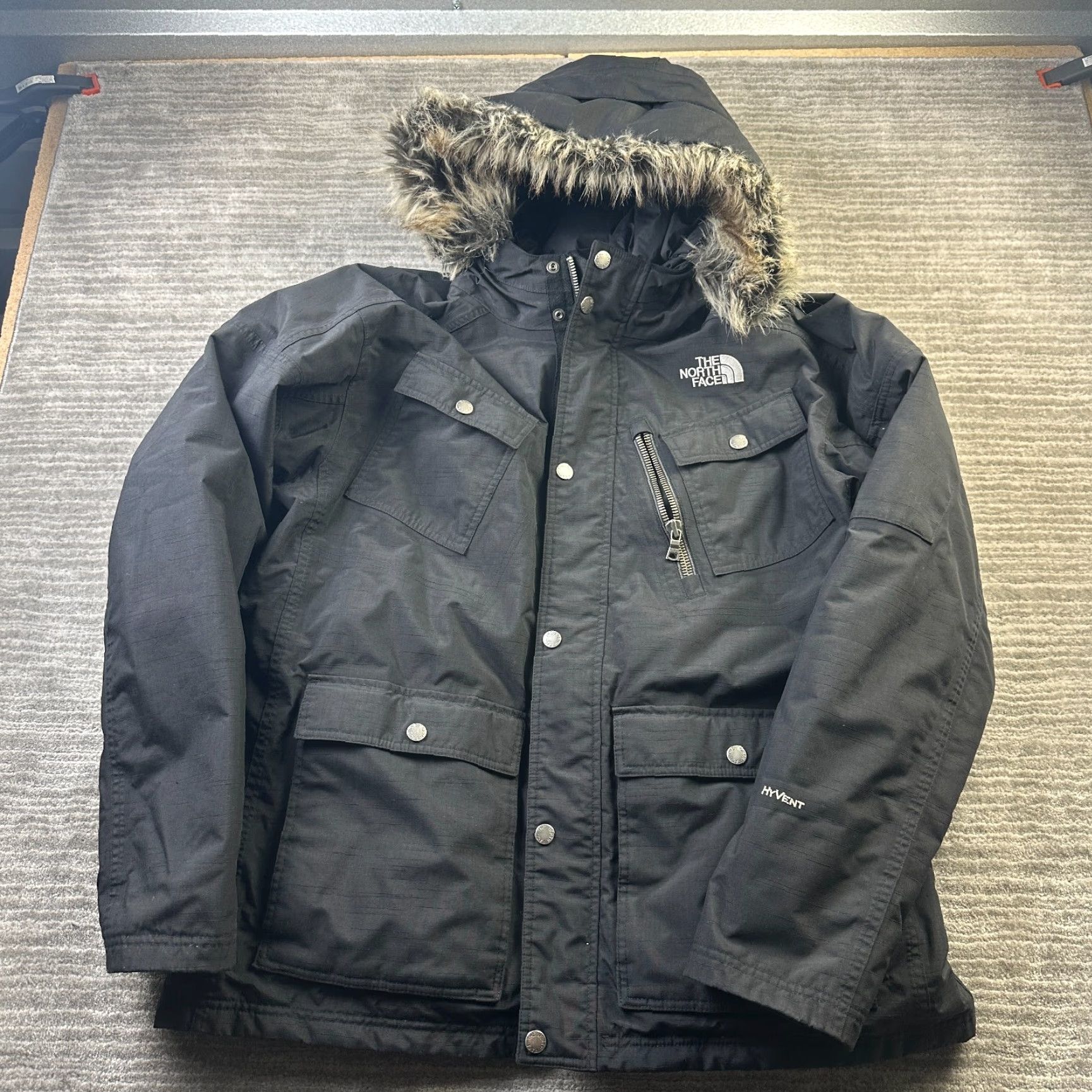 The North Face The North Face Jacket Mens XL Black Down Fill Gotham Faux Fur Y2K Puffer Coat Mid-Length Regular Insulated Full Zip Size US XL / EU 56 / 4 - 2 Thumbnail